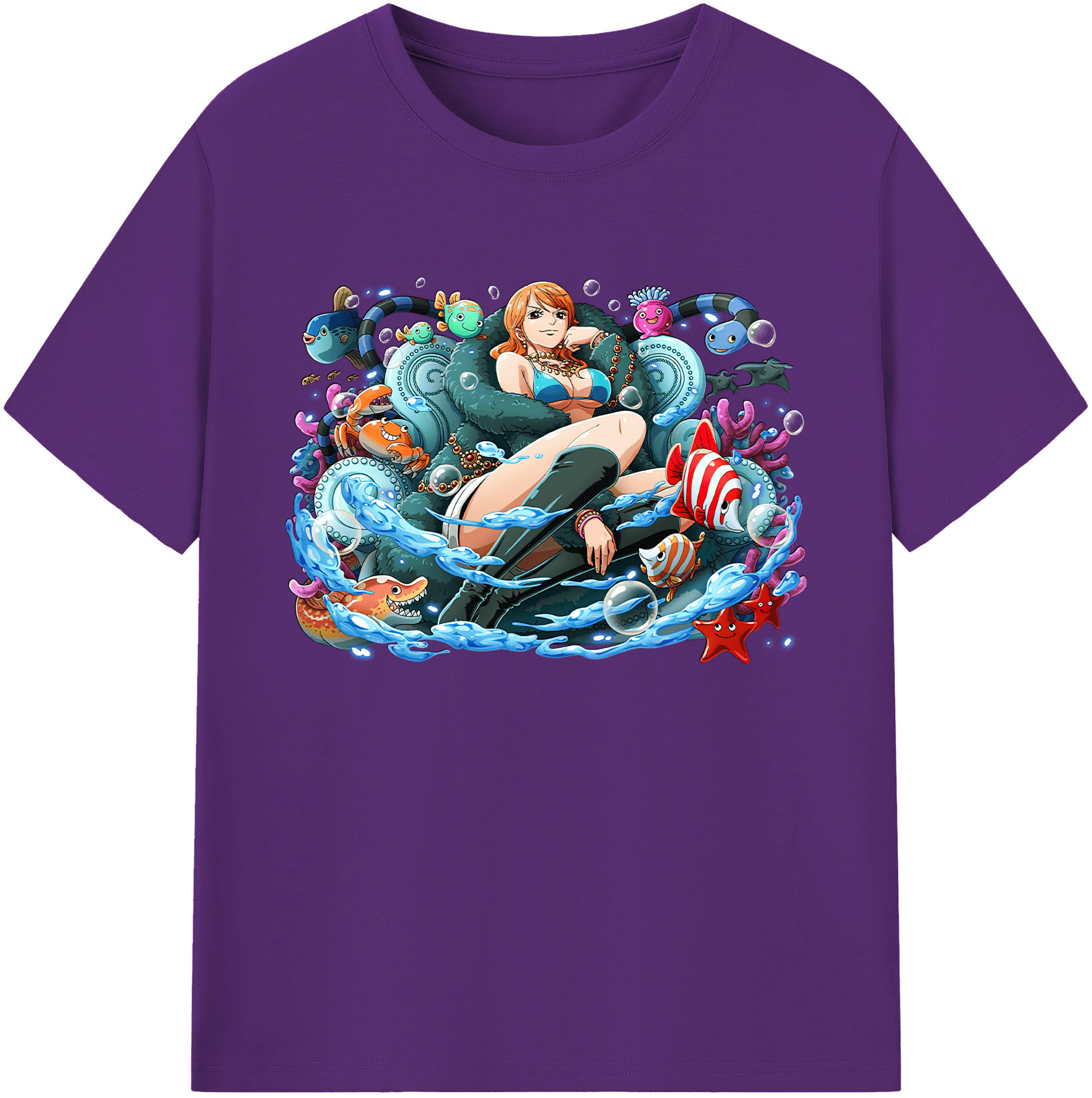 （画像用） ワンピース ナミ ONE PIECE Nami 綿100％ メンズ半袖Tシャツ｜肌触りやわらか＆通気性