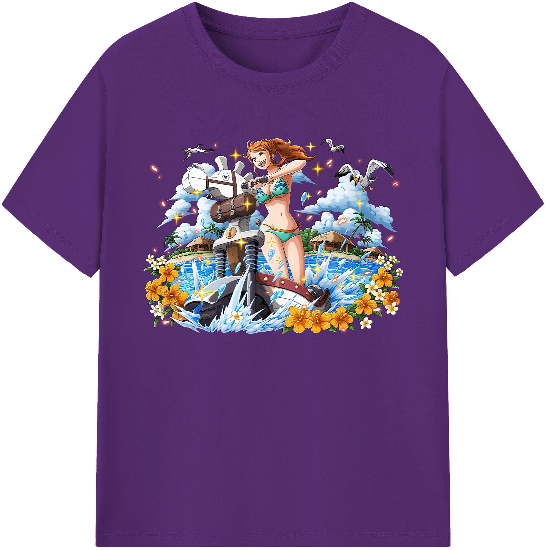 （画像用） ワンピース ナミ ONE PIECE Nami 綿100％ メンズ半袖Tシャツ｜肌触りやわらか＆通気性