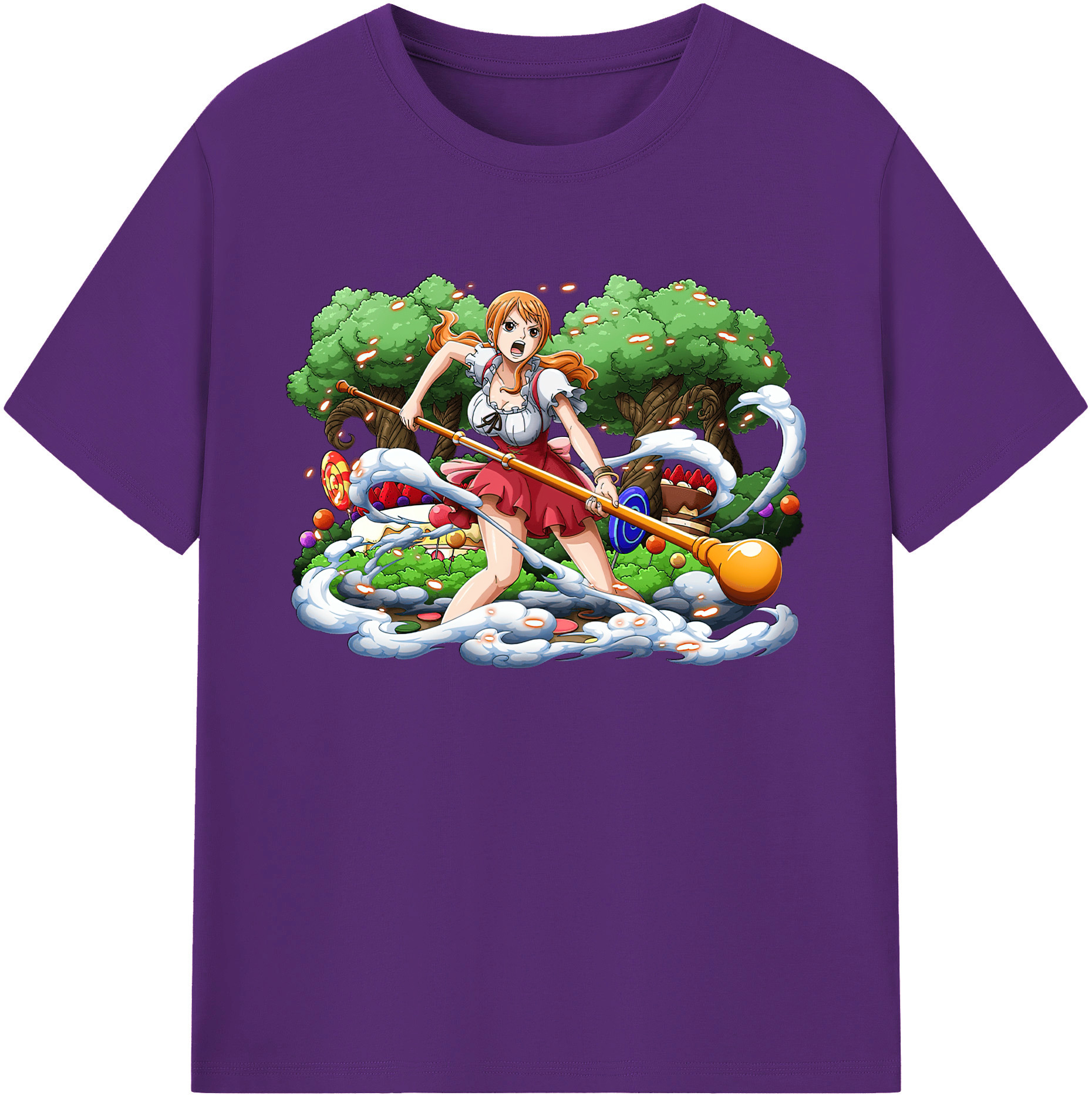 （画像用） ワンピース ナミ ONE PIECE Nami 綿100％ メンズ半袖Tシャツ｜肌触りやわらか＆通気性