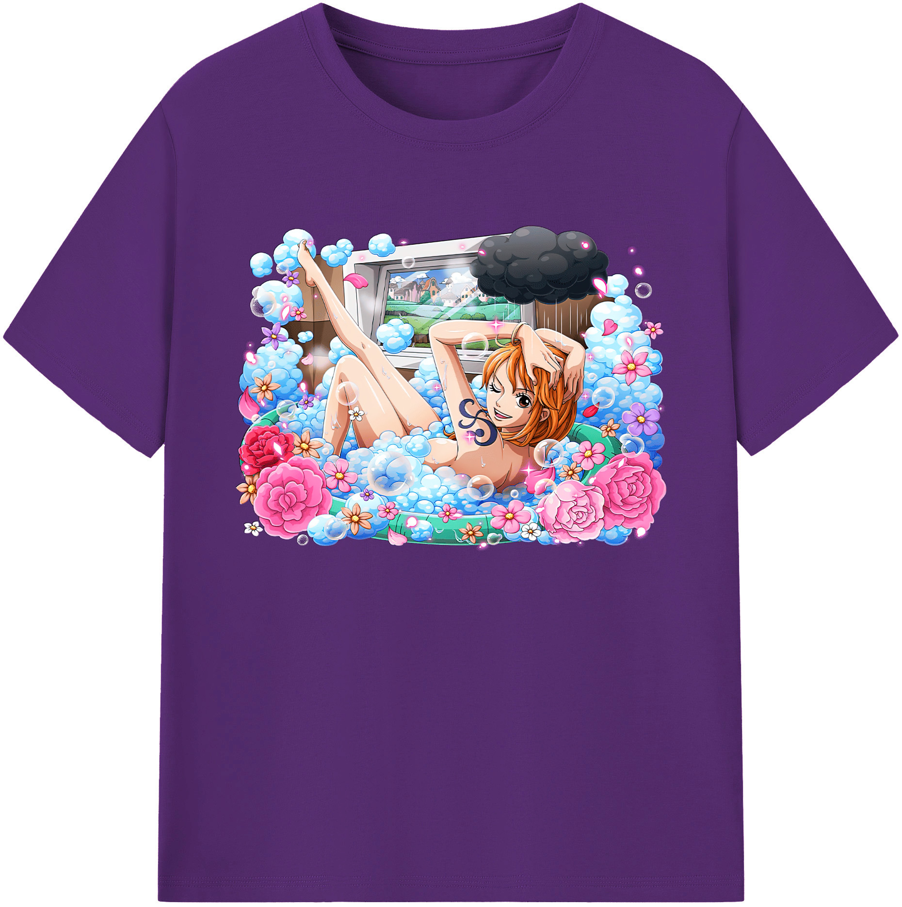（画像用） ワンピース ナミ ONE PIECE Nami 綿100％ メンズ半袖Tシャツ｜肌触りやわらか＆通気性