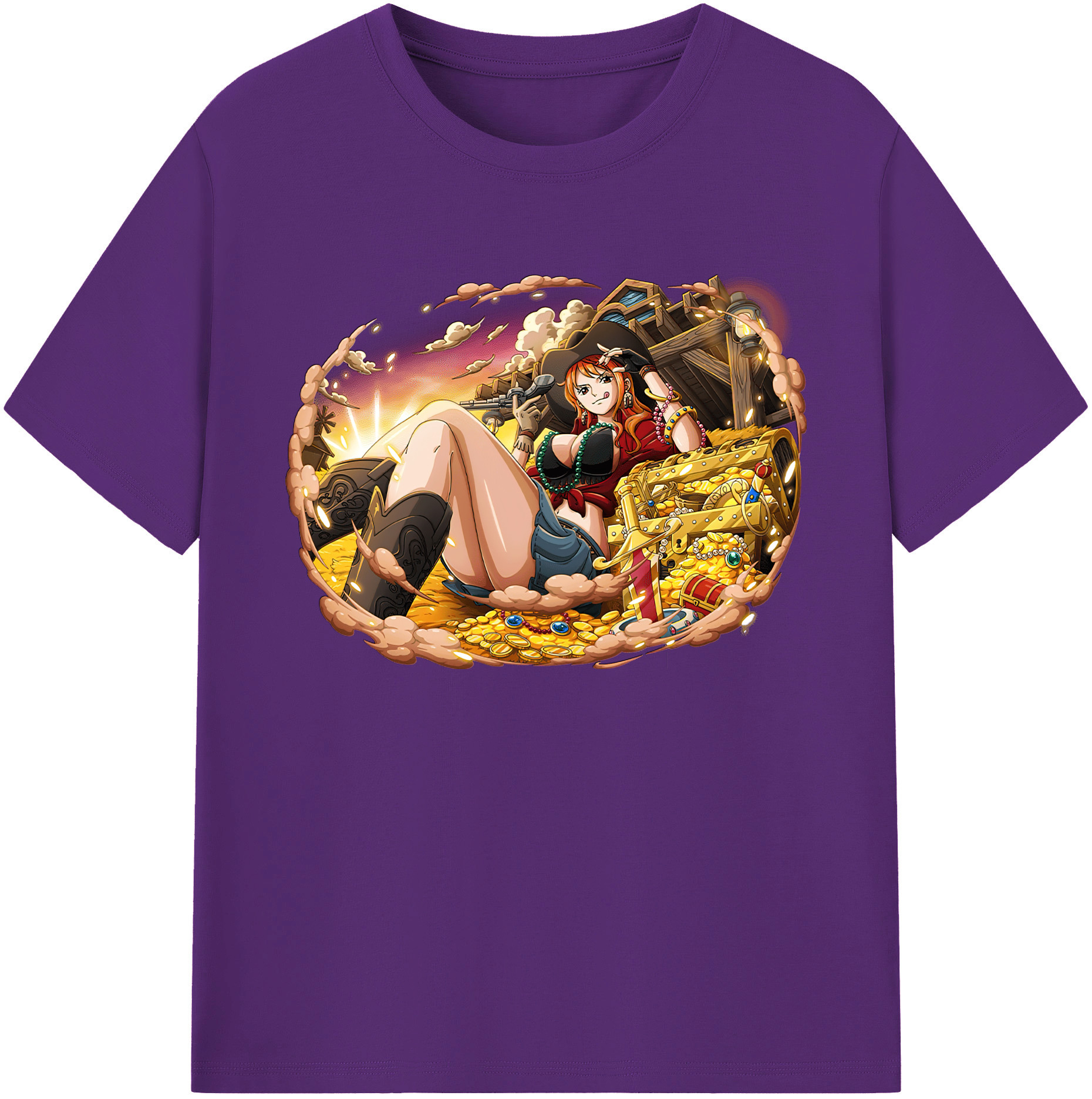 （画像用） ワンピース ナミ ONE PIECE Nami 綿100％ メンズ半袖Tシャツ｜肌触りやわらか＆通気性
