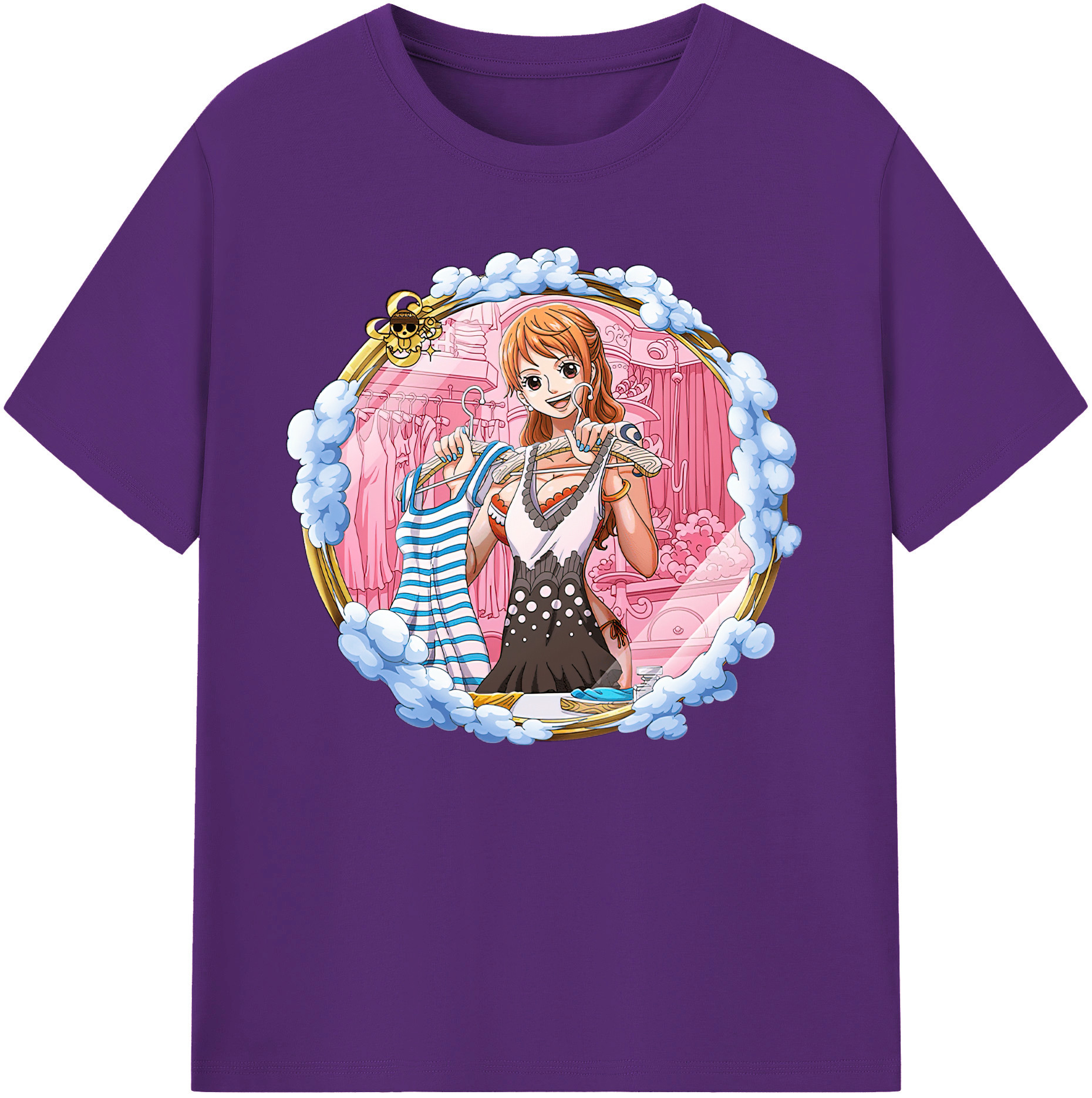（画像用） ワンピース ナミ ONE PIECE Nami 綿100％ メンズ半袖Tシャツ｜肌触りやわらか＆通気性