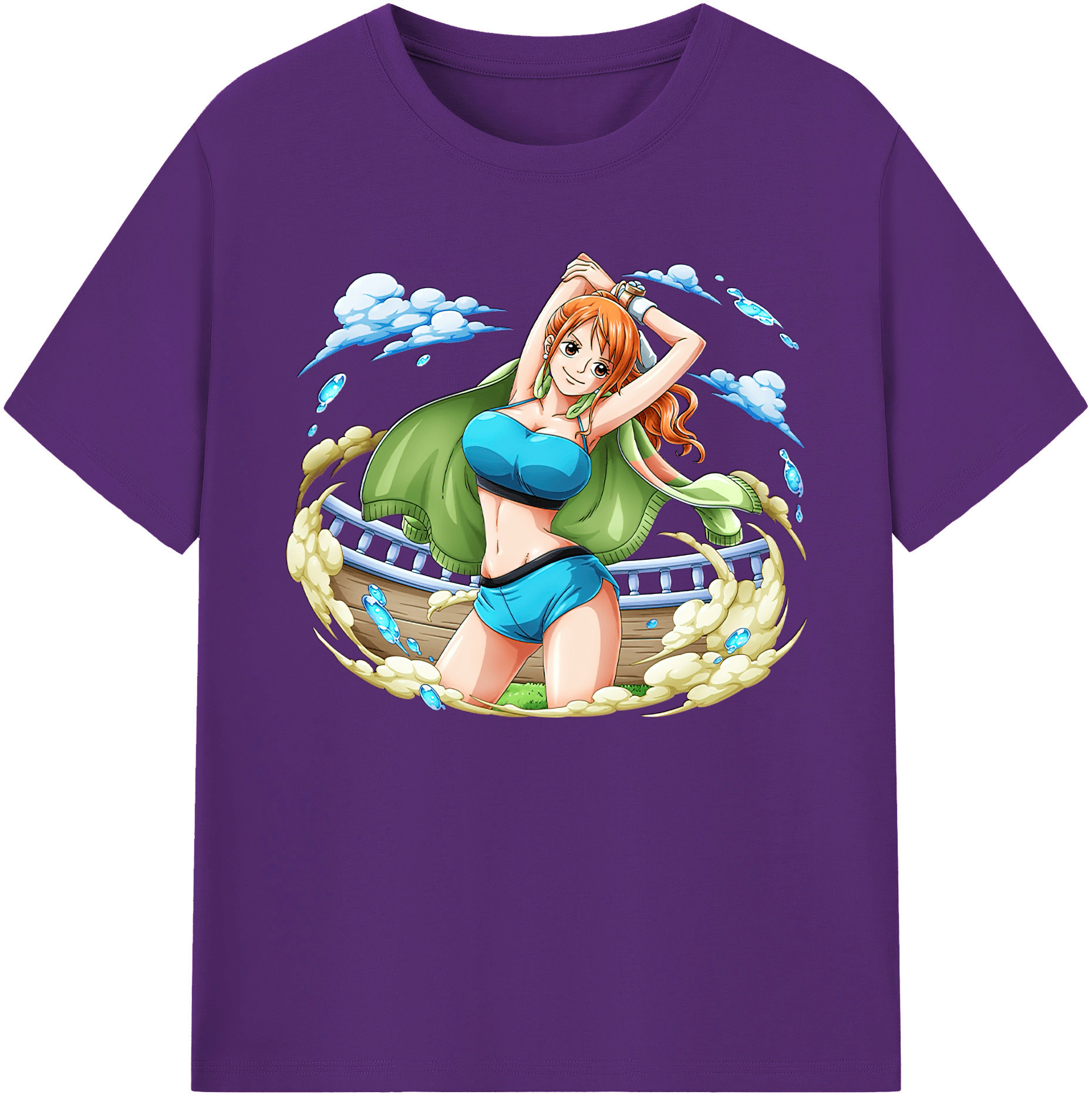 （画像用） ワンピース ナミ ONE PIECE Nami 綿100％ メンズ半袖Tシャツ｜肌触りやわらか＆通気性