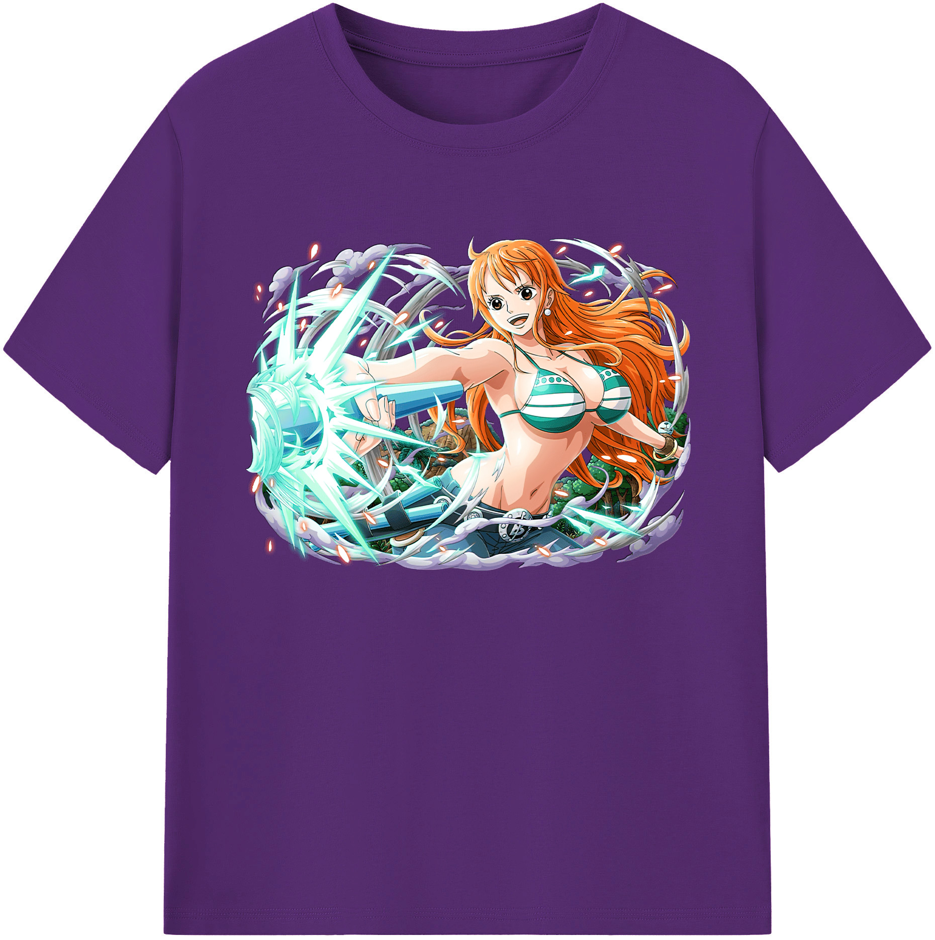 （画像用） ワンピース ナミ ONE PIECE Nami 綿100％ メンズ半袖Tシャツ｜肌触りやわらか＆通気性