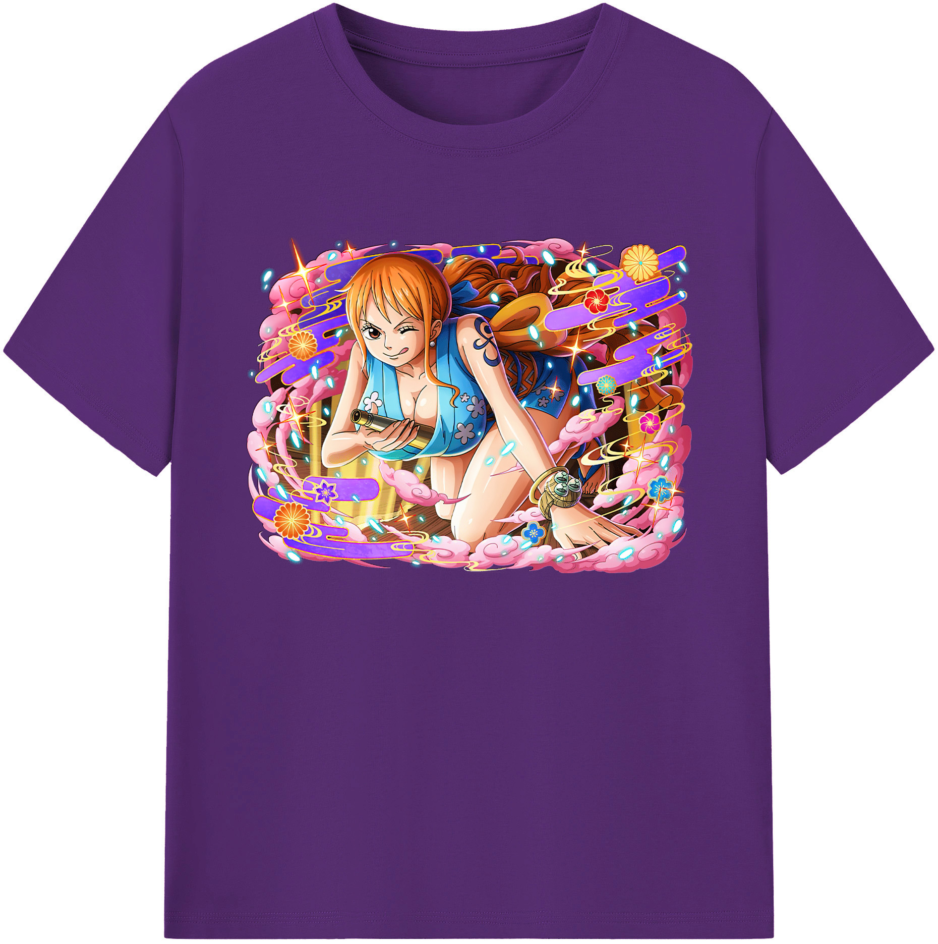 （画像用） ワンピース ナミ ONE PIECE Nami 綿100％ メンズ半袖Tシャツ｜肌触りやわらか＆通気性