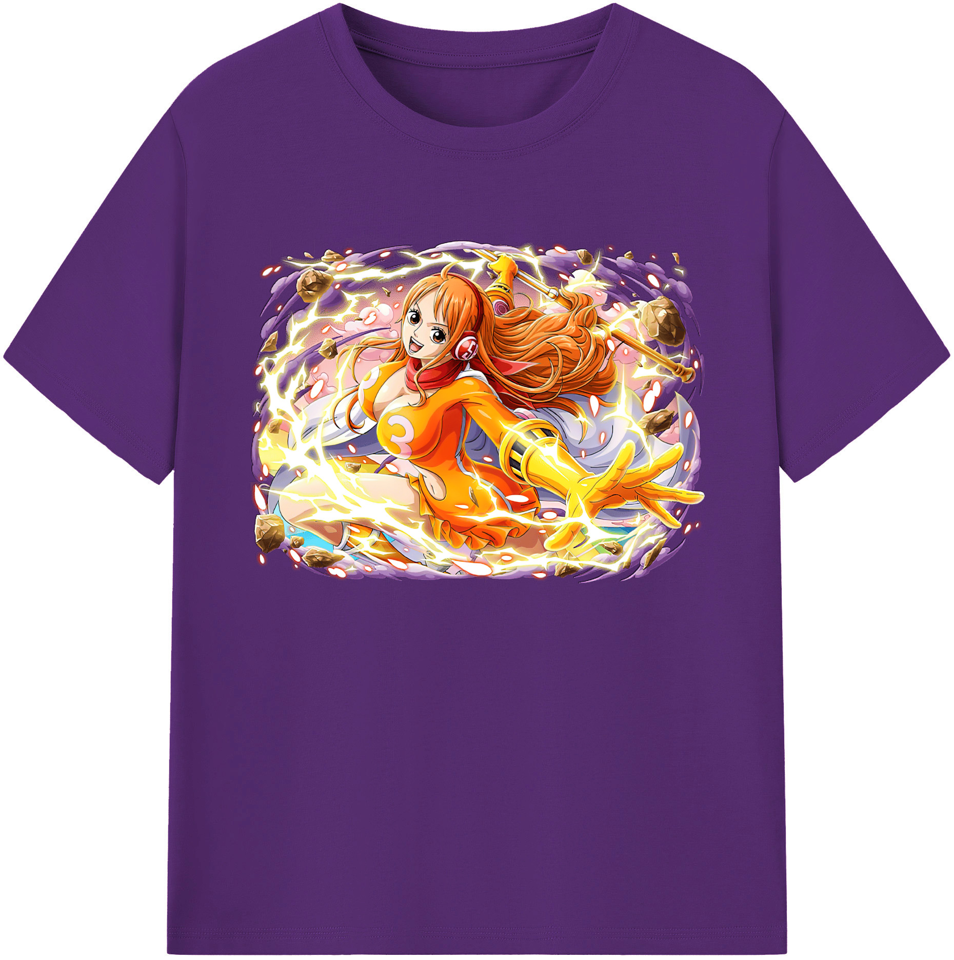 （画像用） ワンピース ナミ ONE PIECE Nami 綿100％ メンズ半袖Tシャツ｜肌触りやわらか＆通気性