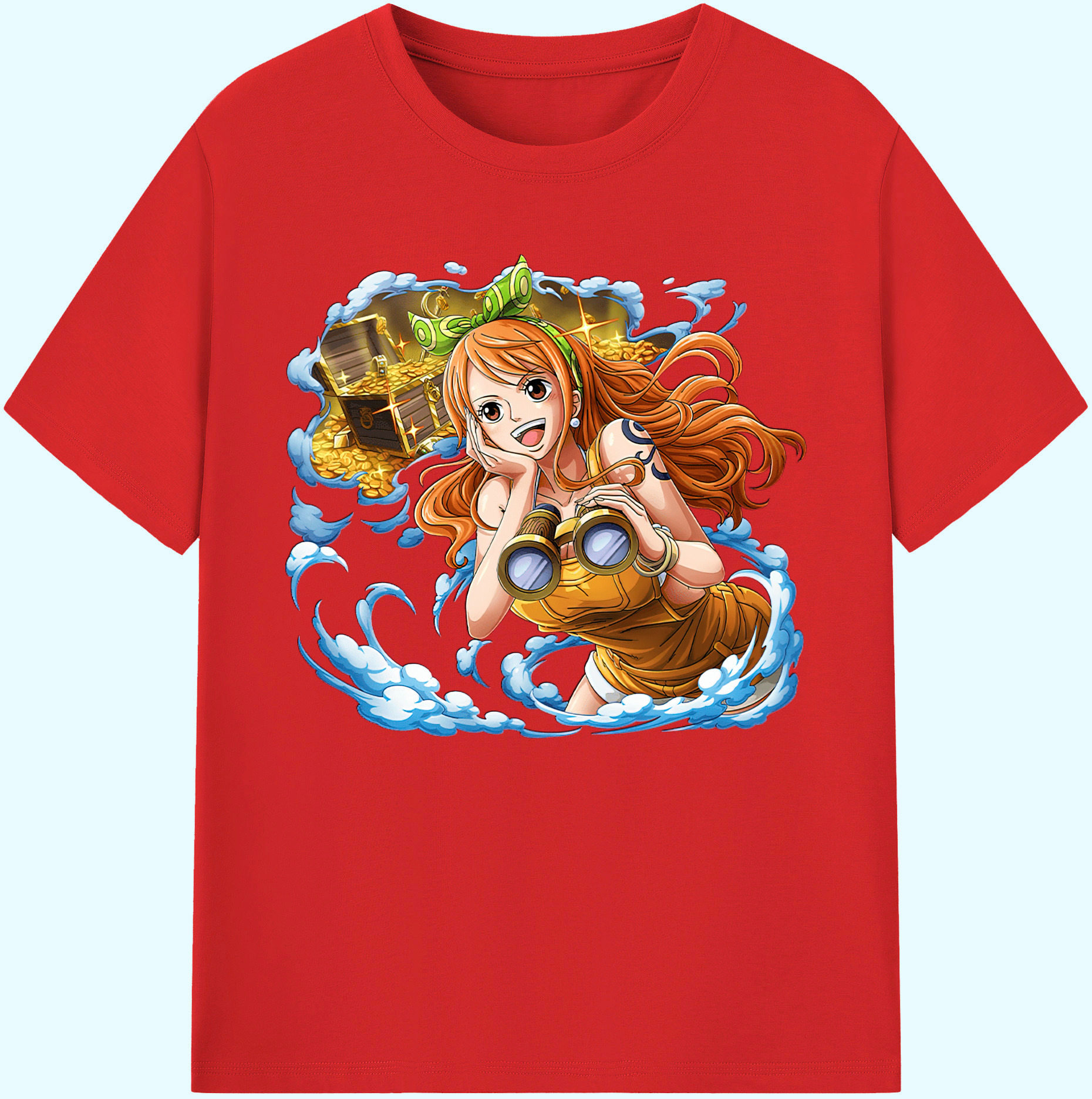 （画像用） ワンピース ナミ ONE PIECE Nami 綿100％ メンズ半袖Tシャツ｜肌触りやわらか＆通気性