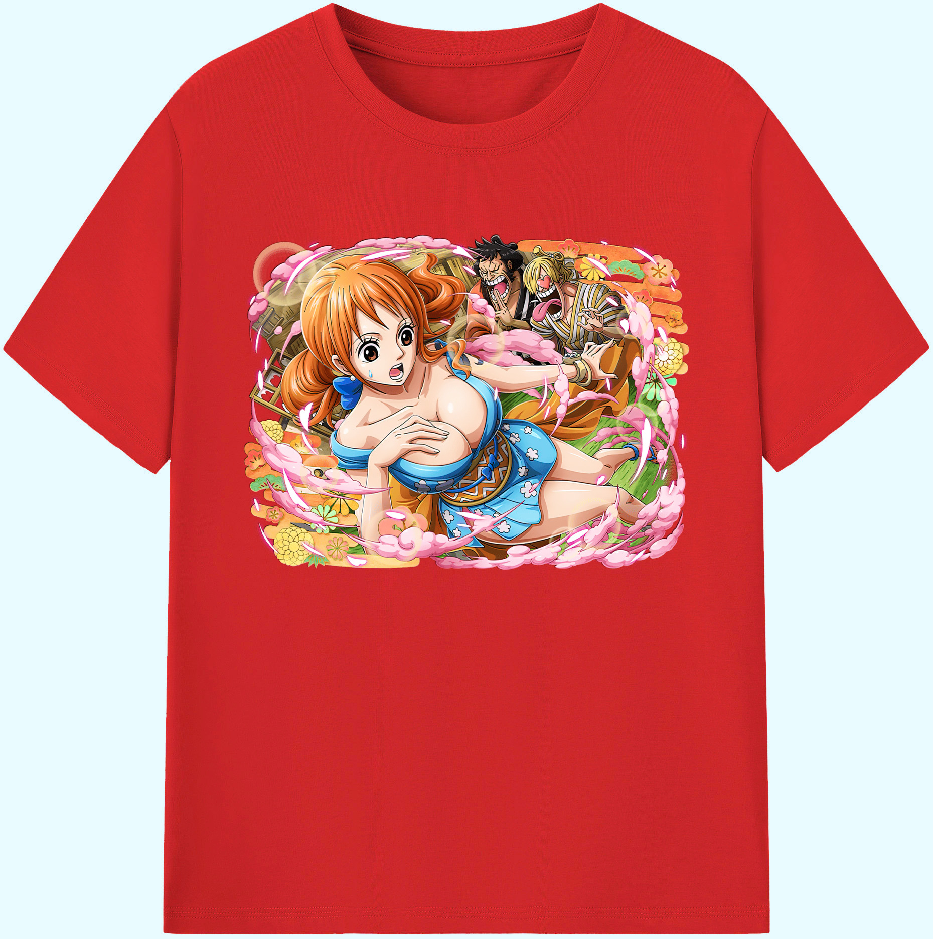 ワンピース ナミ ONE PIECE Nami 綿100％ メンズ半袖Tシャツ｜肌触りやわらか＆通気性