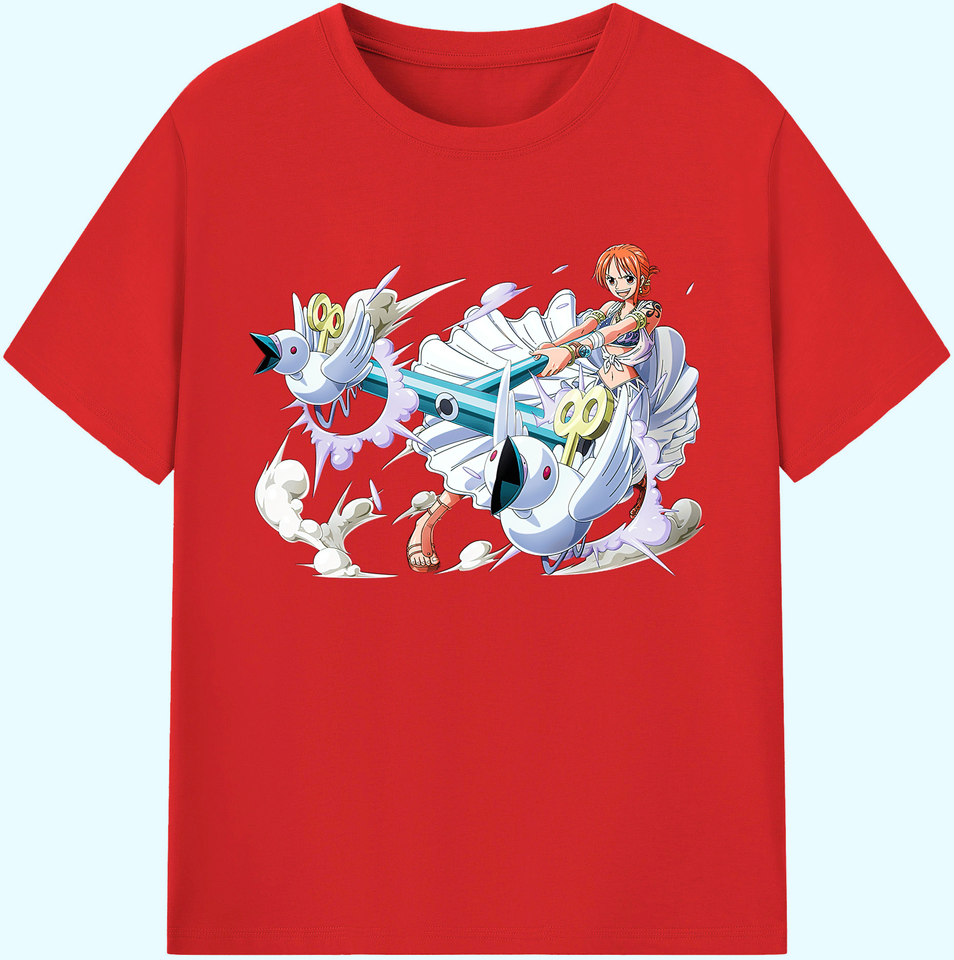 （画像用） ワンピース ナミ ONE PIECE Nami 綿100％ メンズ半袖Tシャツ｜肌触りやわらか＆通気性