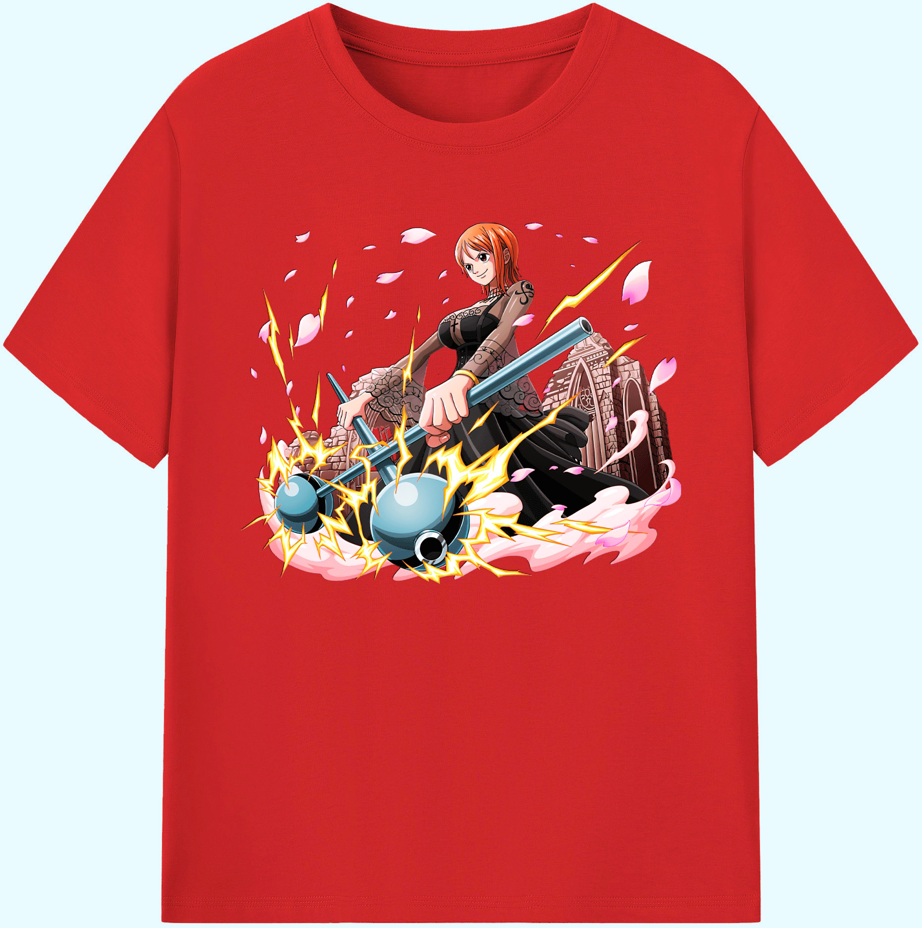 （画像用） ワンピース ナミ ONE PIECE Nami 綿100％ メンズ半袖Tシャツ｜肌触りやわらか＆通気性