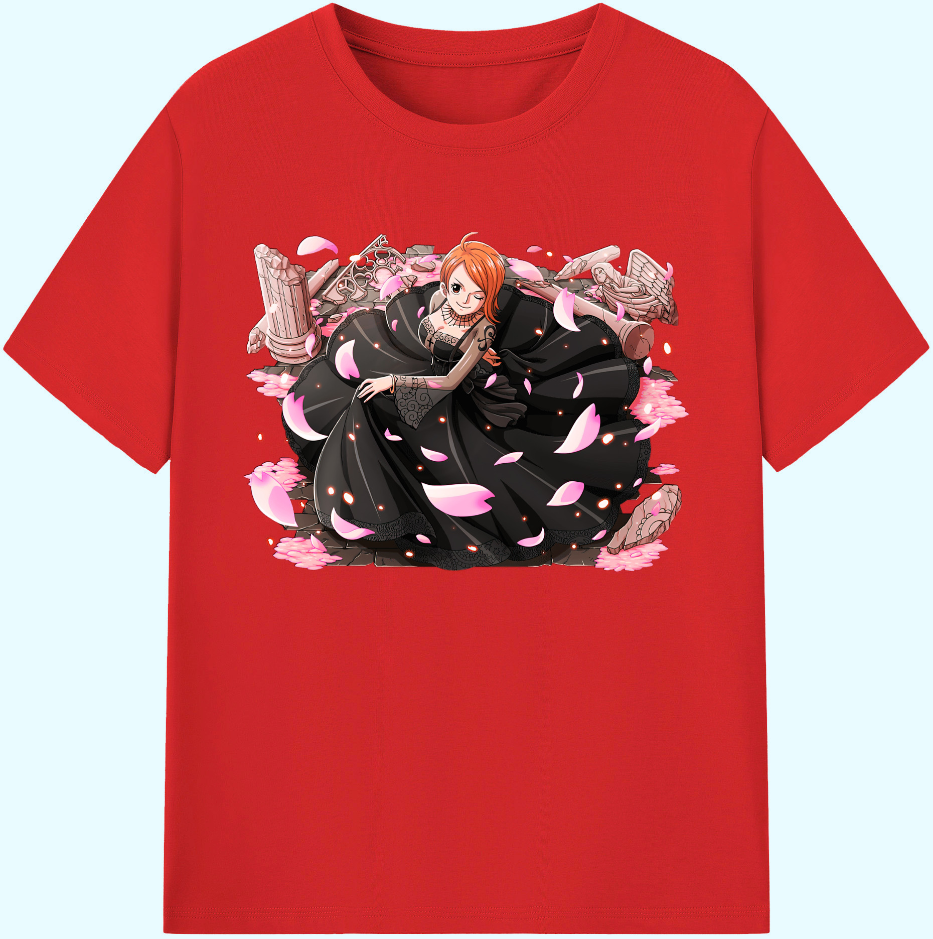 （画像用） ワンピース ナミ ONE PIECE Nami 綿100％ メンズ半袖Tシャツ｜肌触りやわらか＆通気性