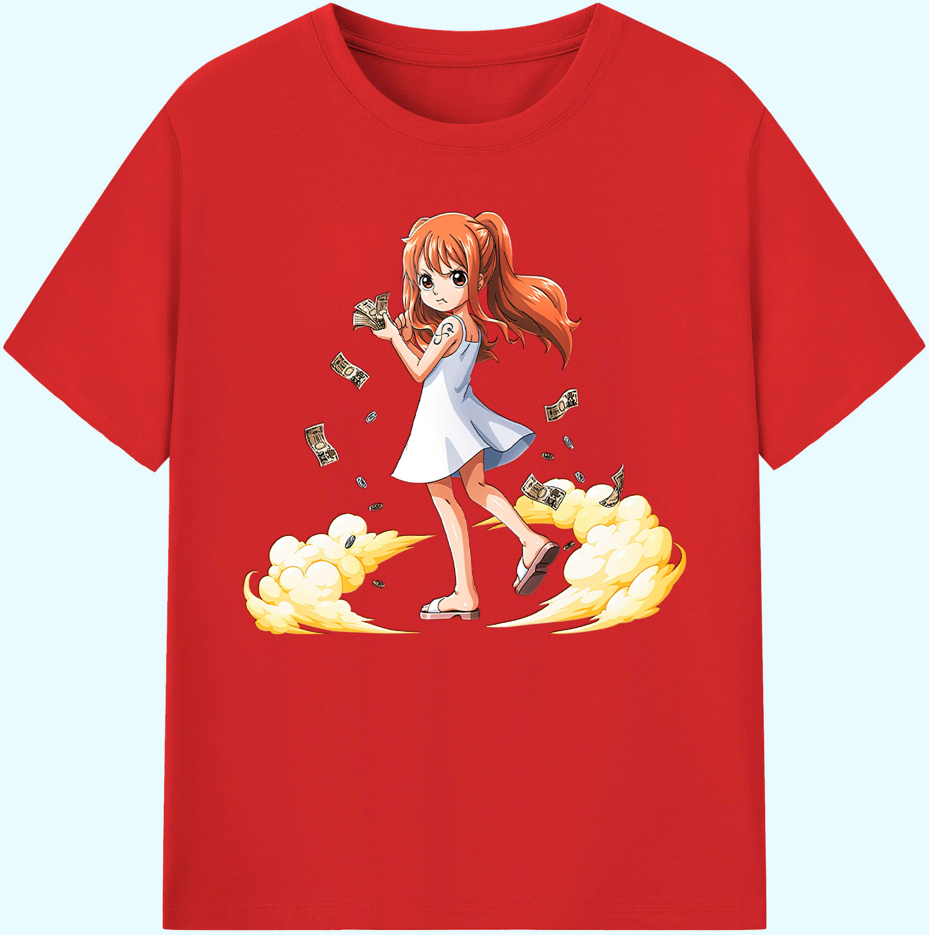 （画像用） ワンピース ナミ ONE PIECE Nami 綿100％ メンズ半袖Tシャツ｜肌触りやわらか＆通気性