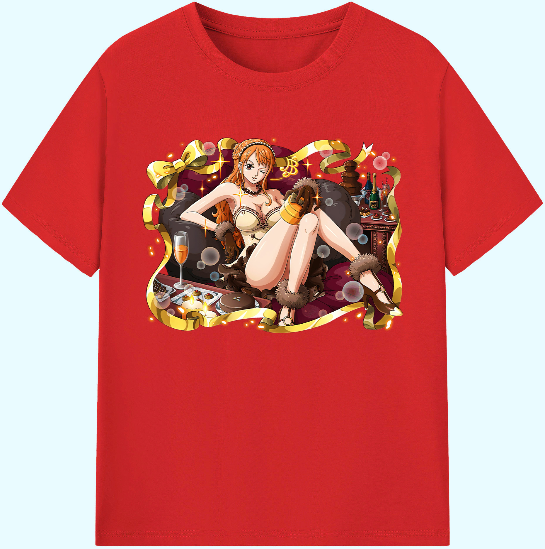 （画像用） ワンピース ナミ ONE PIECE Nami 綿100％ メンズ半袖Tシャツ｜肌触りやわらか＆通気性
