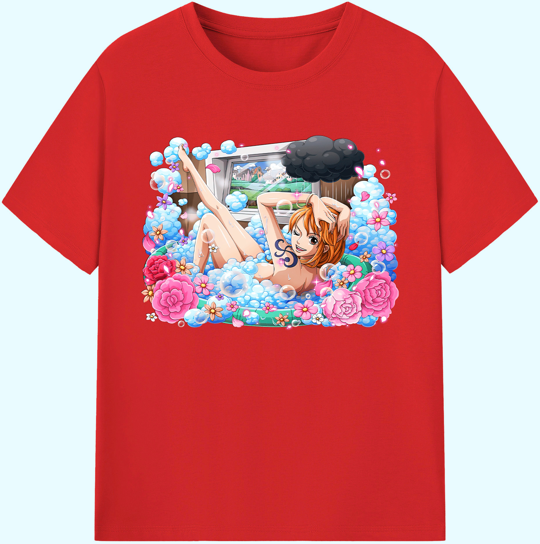（画像用） ワンピース ナミ ONE PIECE Nami 綿100％ メンズ半袖Tシャツ｜肌触りやわらか＆通気性