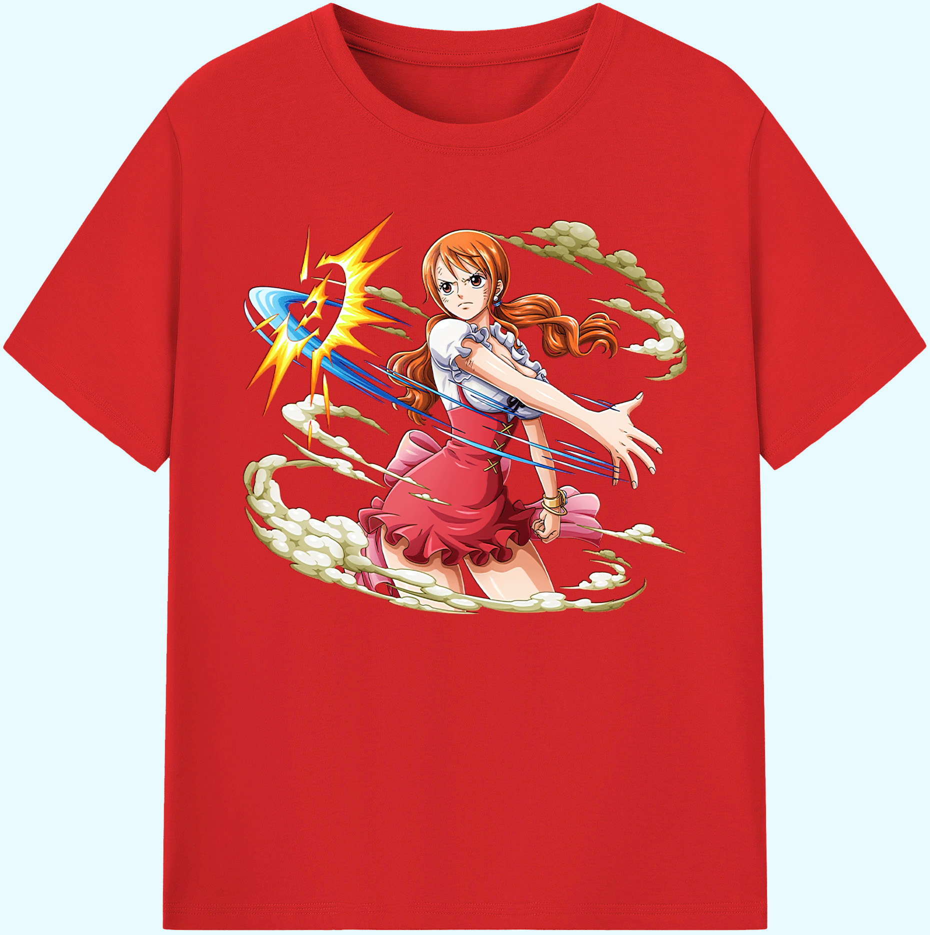 （画像用） ワンピース ナミ ONE PIECE Nami 綿100％ メンズ半袖Tシャツ｜肌触りやわらか＆通気性