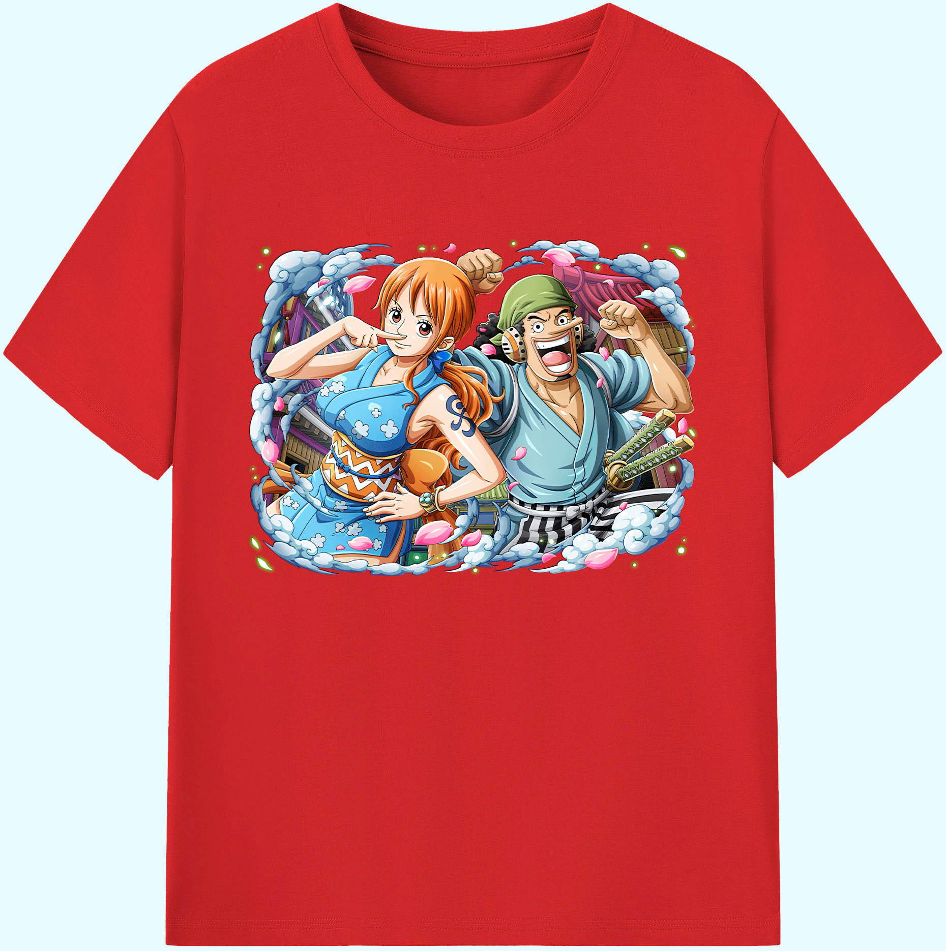 （画像用） ワンピース ナミ ONE PIECE Nami 綿100％ メンズ半袖Tシャツ｜肌触りやわらか＆通気性