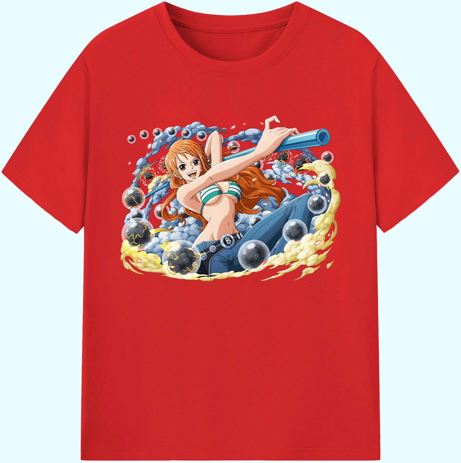 ワンピース ナミ ONE PIECE Nami 綿100％ メンズ半袖Tシャツ｜肌触りやわらか＆通気性