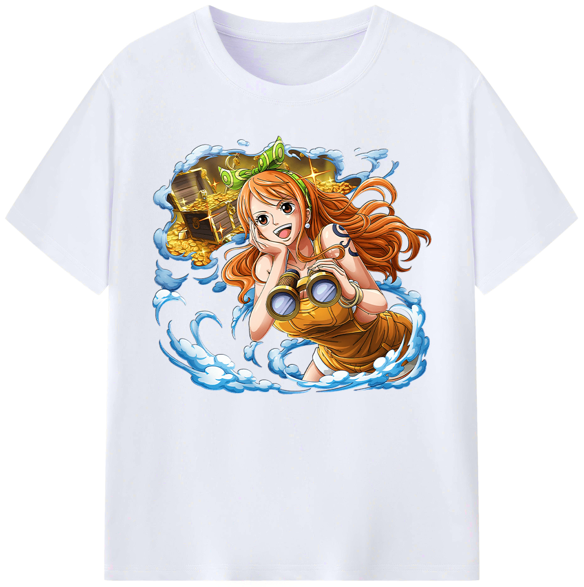 （画像用） ワンピース ナミ ONE PIECE Nami 綿100％ メンズ半袖Tシャツ｜肌触りやわらか＆通気性
