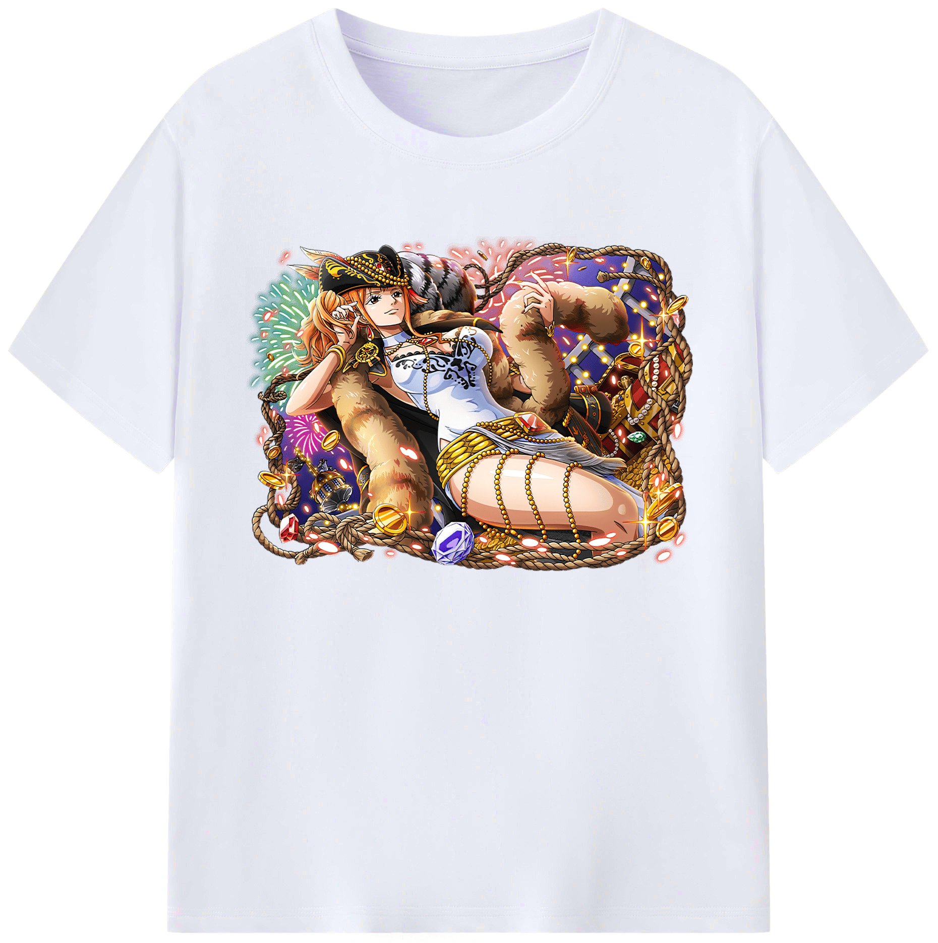 （画像用） ワンピース ナミ ONE PIECE Nami 綿100％ メンズ半袖Tシャツ｜肌触りやわらか＆通気性