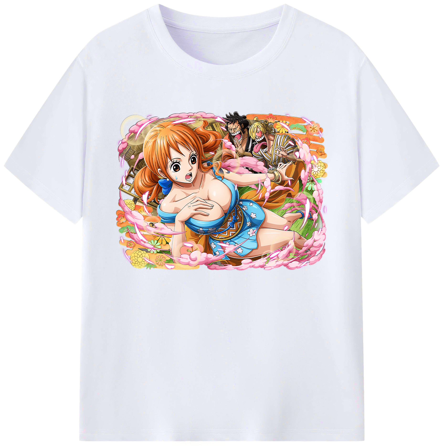 （画像用） ワンピース ナミ ONE PIECE Nami 綿100％ メンズ半袖Tシャツ｜肌触りやわらか＆通気性