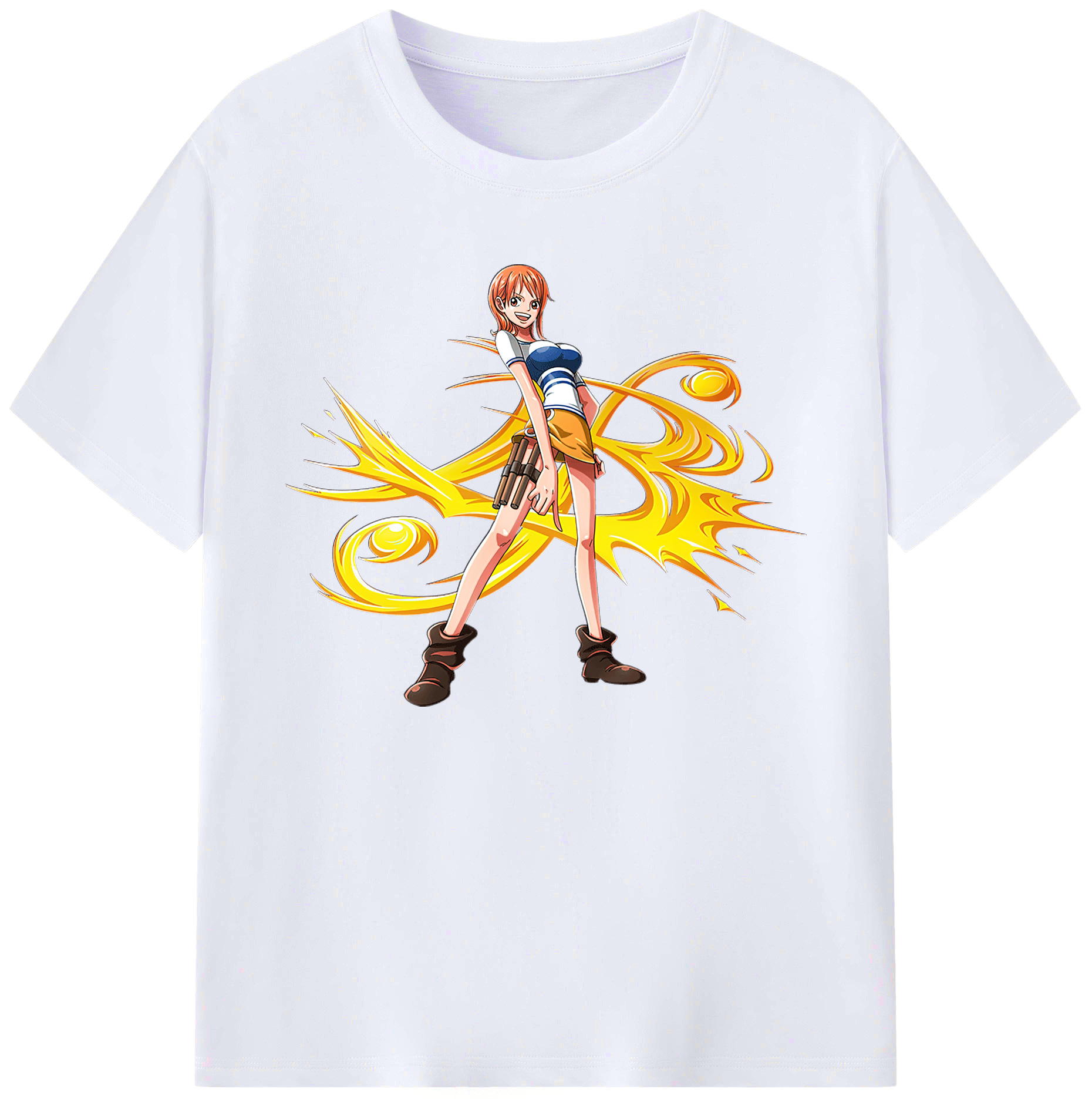 （画像用） ワンピース ナミ ONE PIECE Nami 綿100％ メンズ半袖Tシャツ｜肌触りやわらか＆通気性