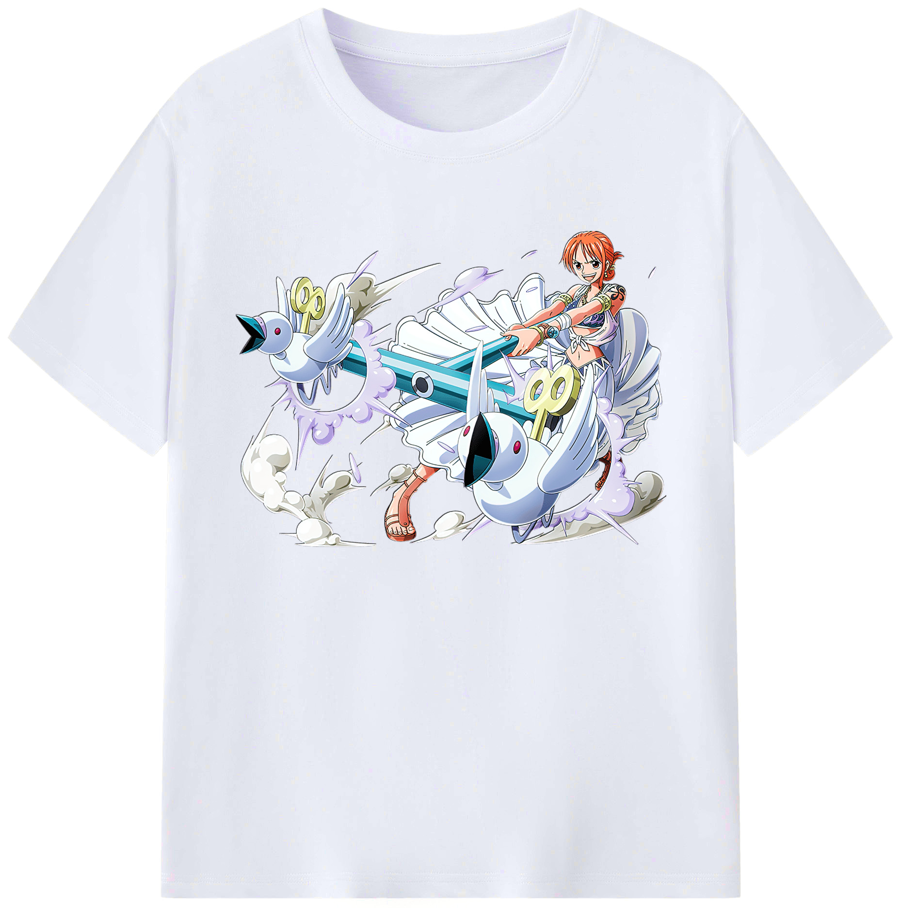 （画像用） ワンピース ナミ ONE PIECE Nami 綿100％ メンズ半袖Tシャツ｜肌触りやわらか＆通気性