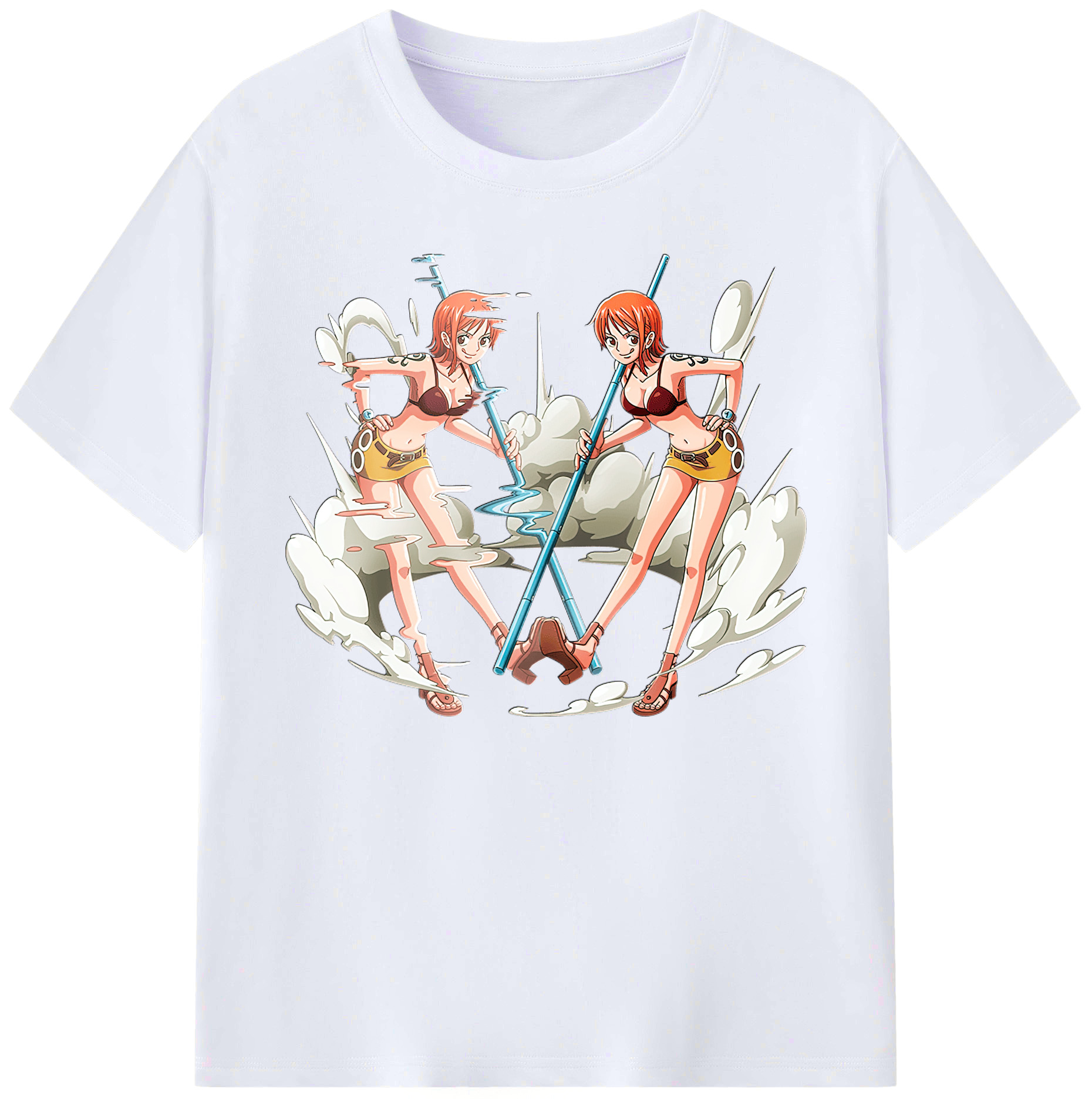 （画像用） ワンピース ナミ ONE PIECE Nami 綿100％ メンズ半袖Tシャツ｜肌触りやわらか＆通気性