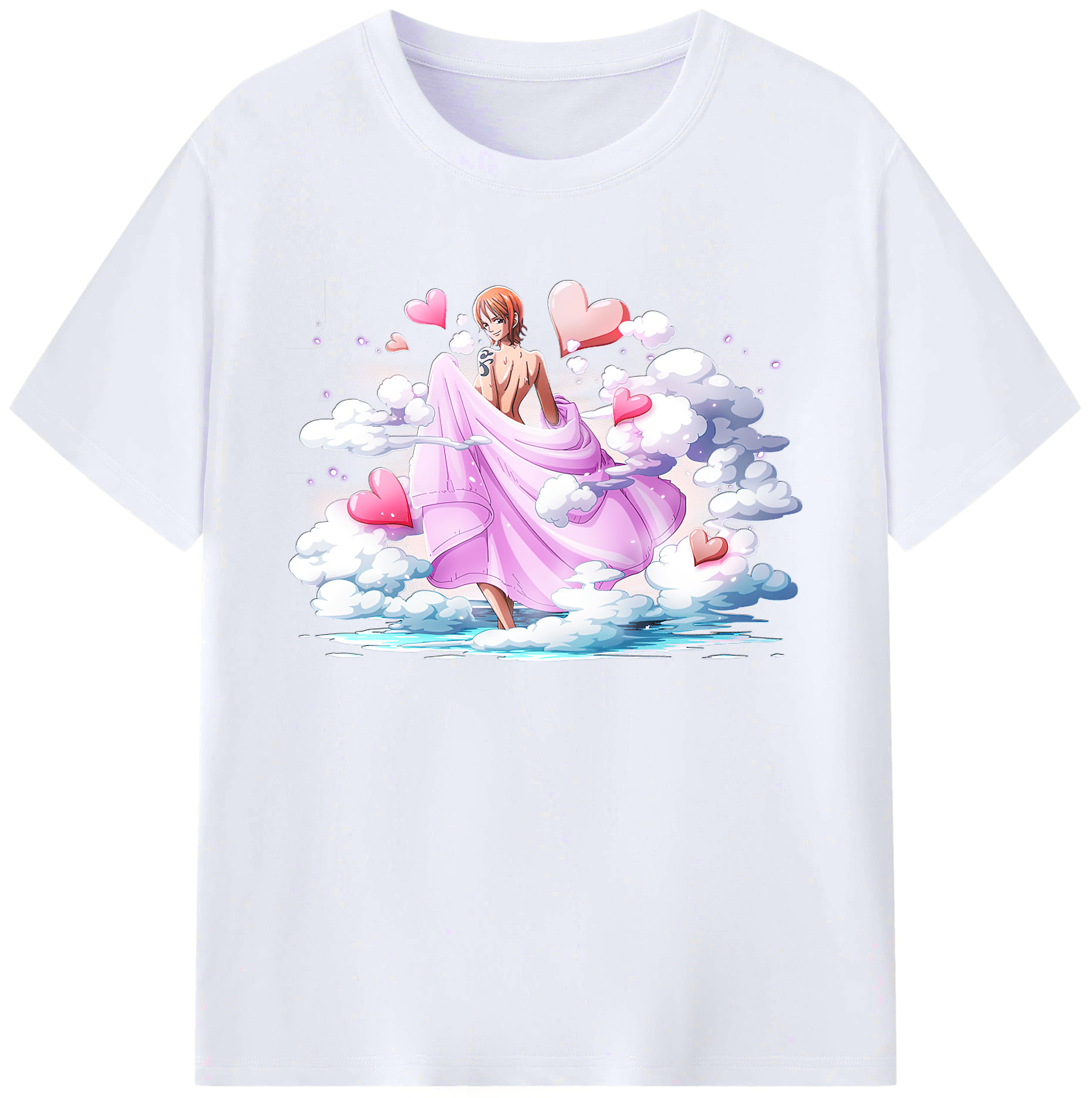 （画像用） ワンピース ナミ ONE PIECE Nami 綿100％ メンズ半袖Tシャツ｜肌触りやわらか＆通気性