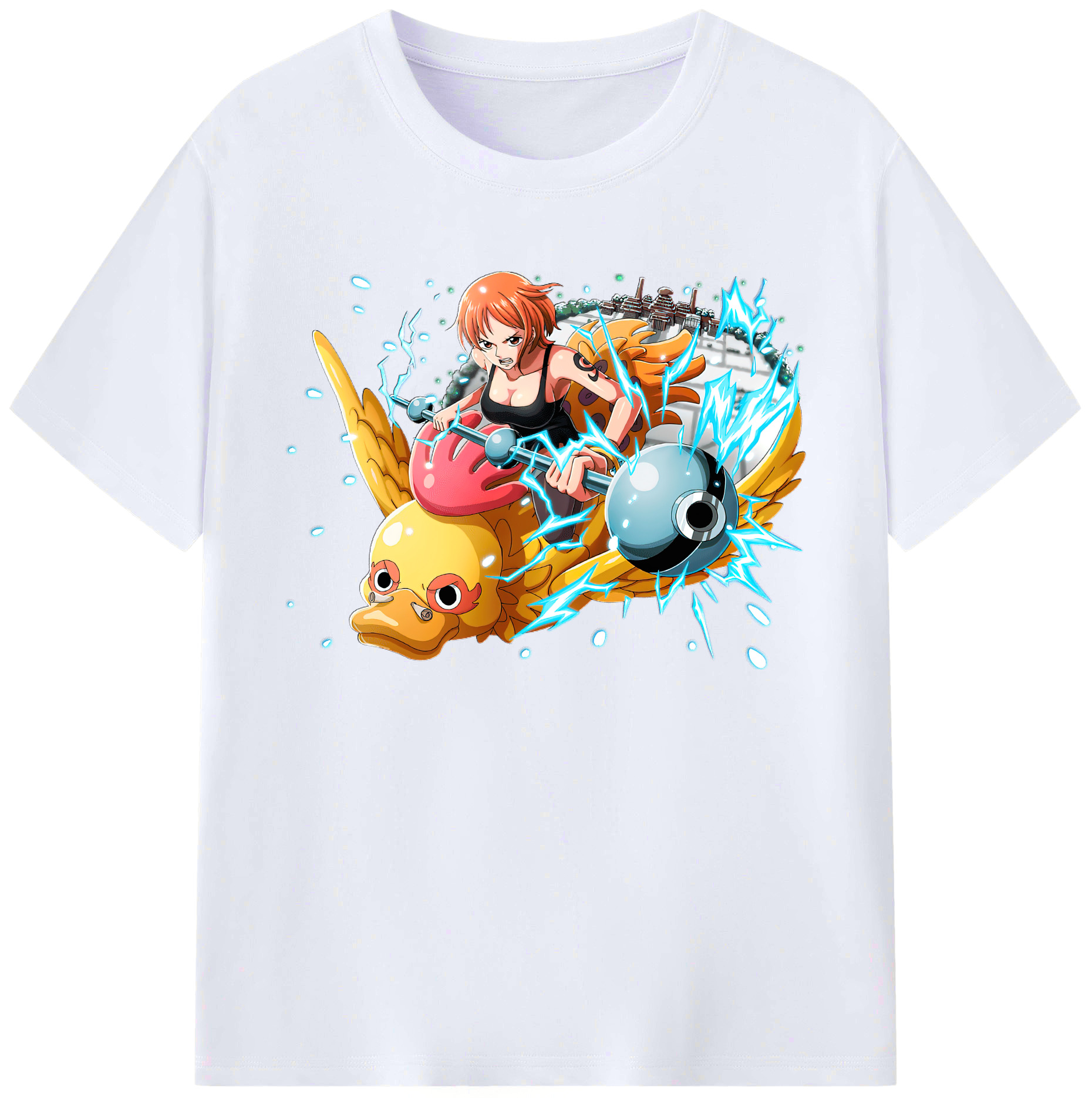 （画像用） ワンピース ナミ ONE PIECE Nami 綿100％ メンズ半袖Tシャツ｜肌触りやわらか＆通気性