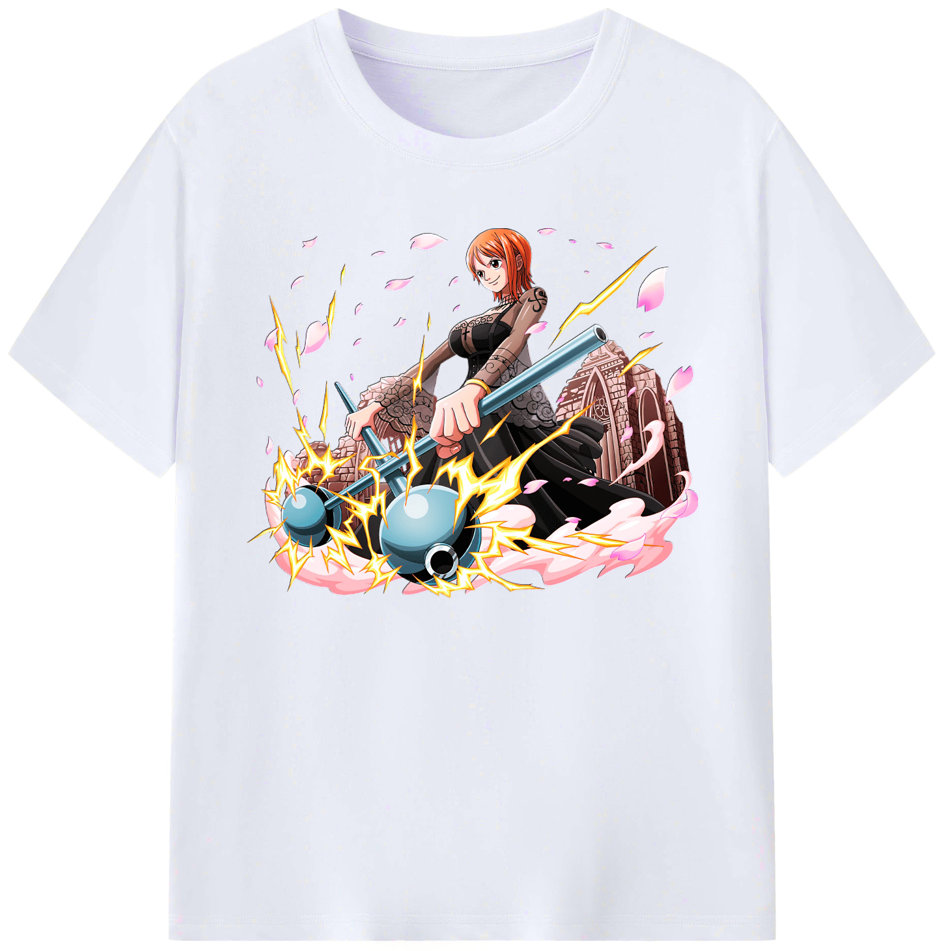 （画像用） ワンピース ナミ ONE PIECE Nami 綿100％ メンズ半袖Tシャツ｜肌触りやわらか＆通気性