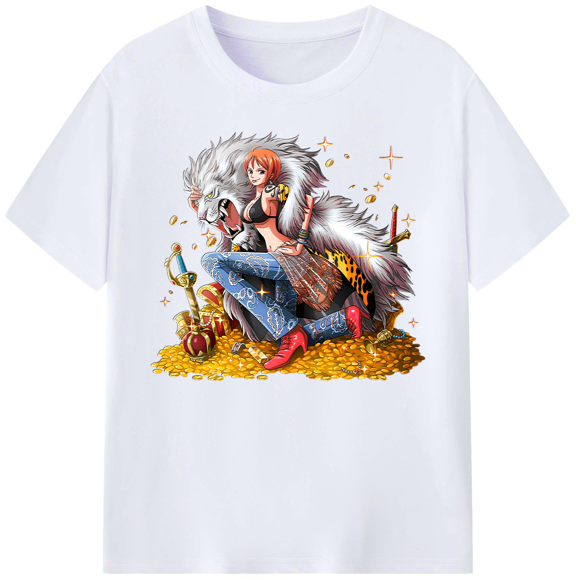 （画像用） ワンピース ナミ ONE PIECE Nami 綿100％ メンズ半袖Tシャツ｜肌触りやわらか＆通気性