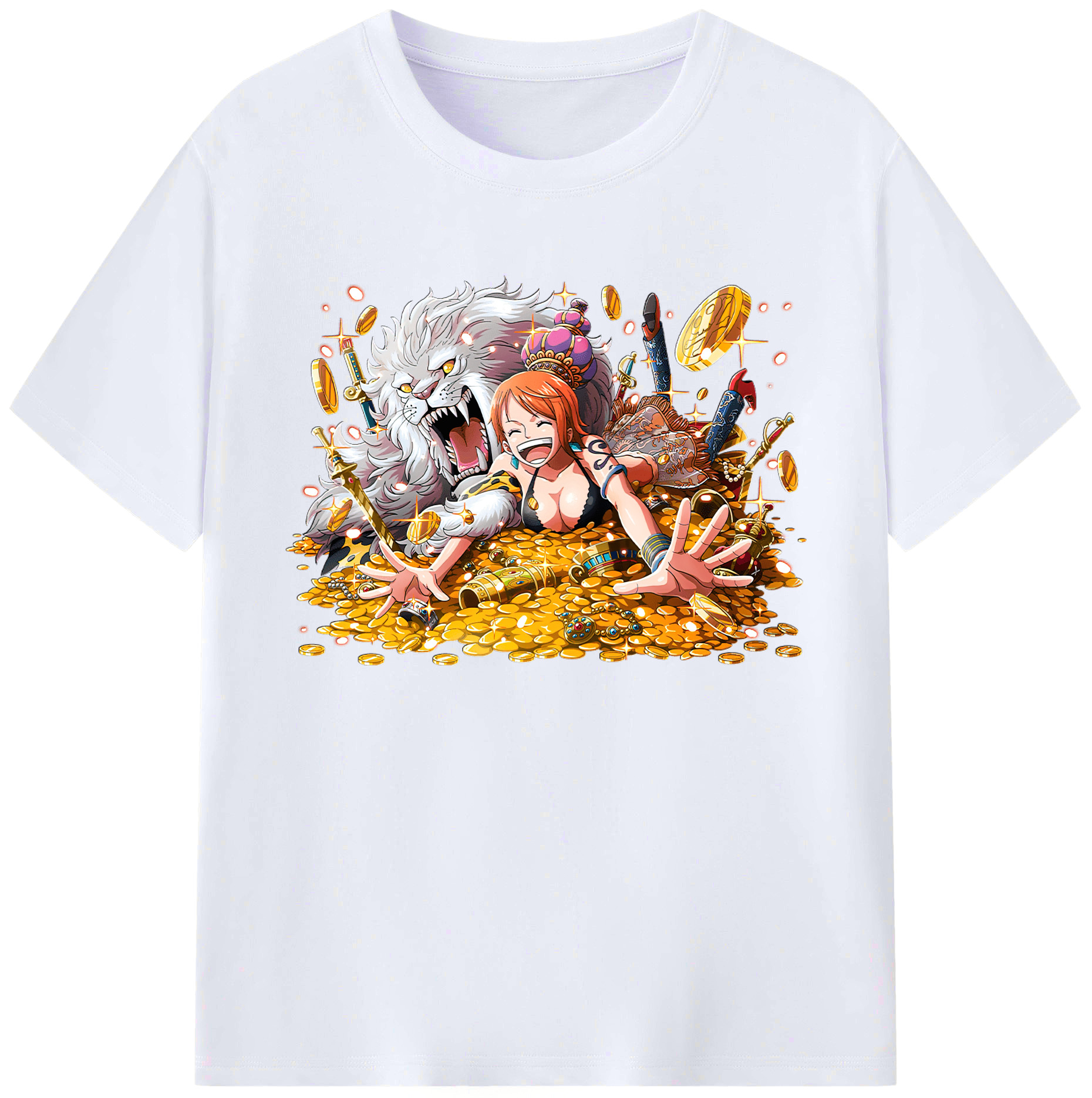 （画像用） ワンピース ナミ ONE PIECE Nami 綿100％ メンズ半袖Tシャツ｜肌触りやわらか＆通気性