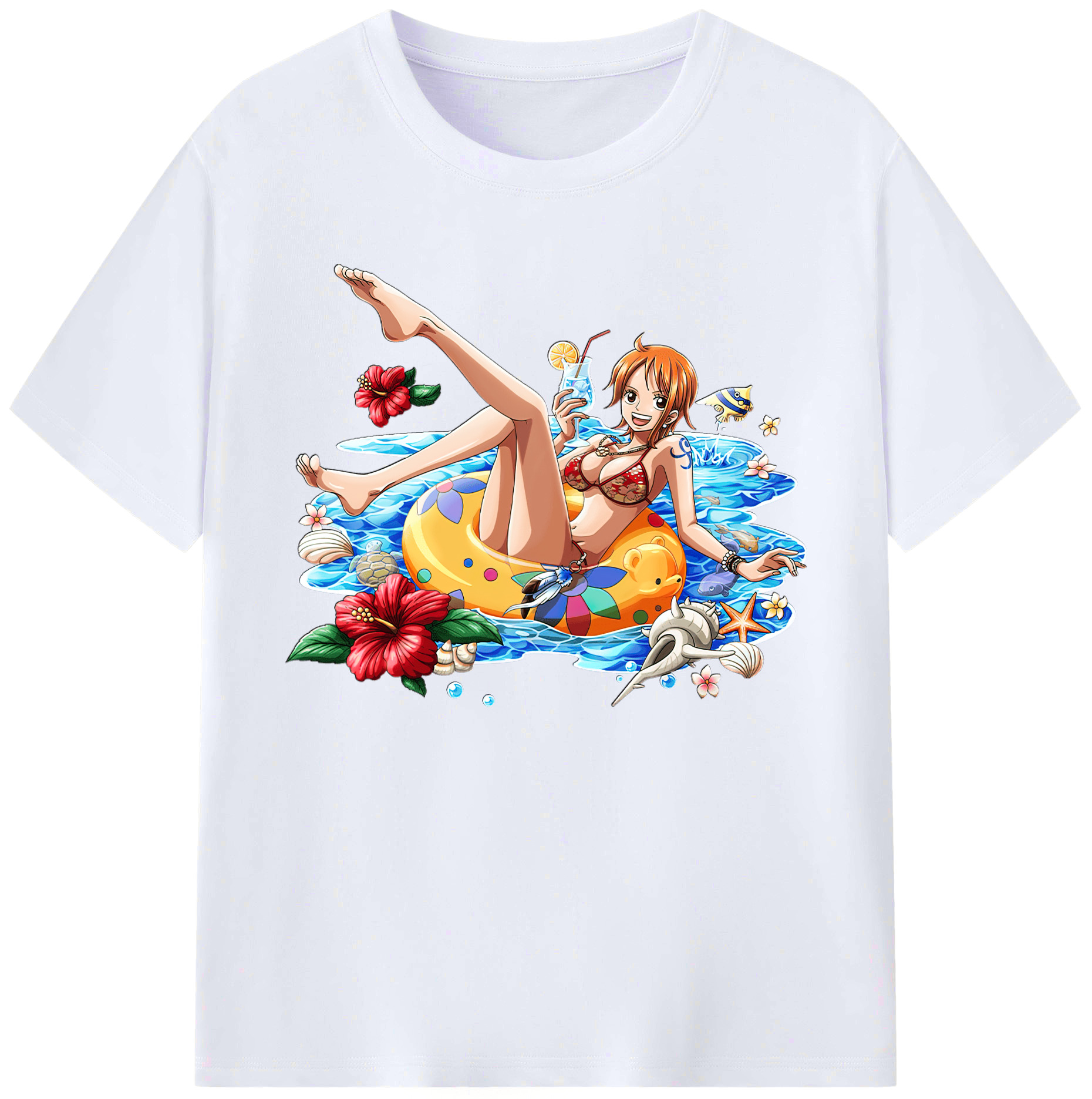（画像用） ワンピース ナミ ONE PIECE Nami 綿100％ メンズ半袖Tシャツ｜肌触りやわらか＆通気性