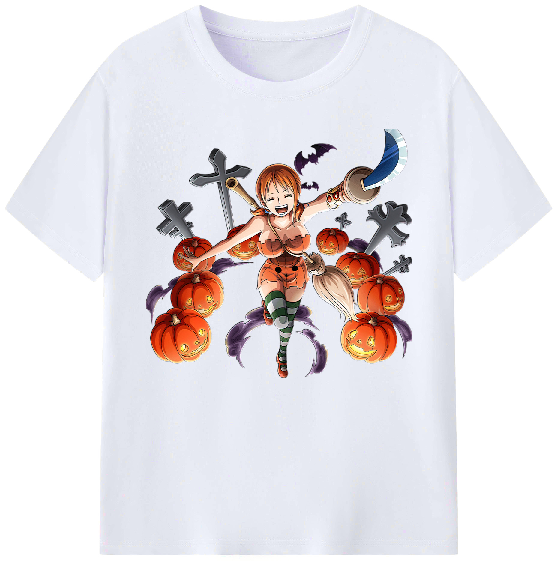 （画像用） ワンピース ナミ ONE PIECE Nami 綿100％ メンズ半袖Tシャツ｜肌触りやわらか＆通気性