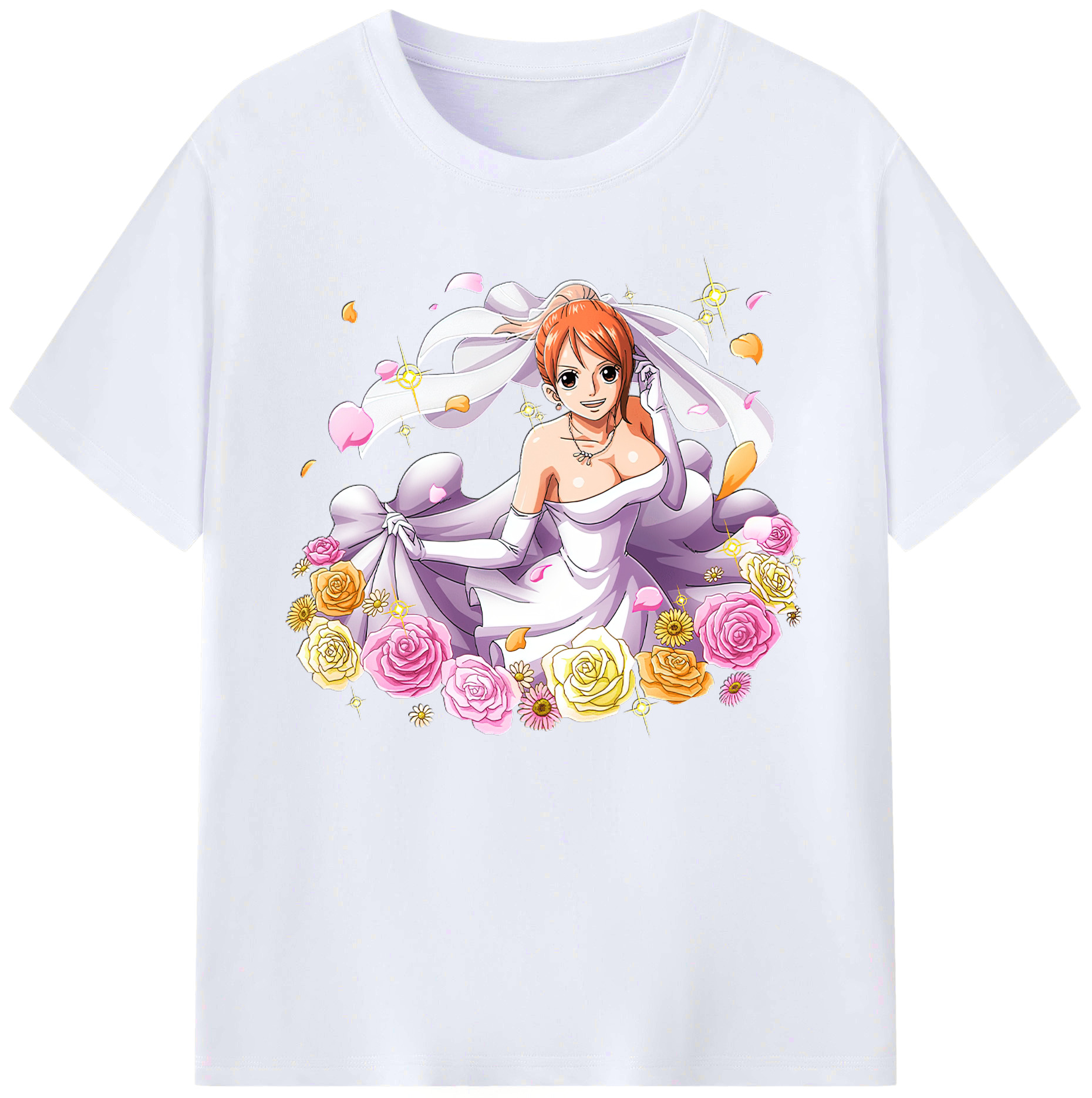 （画像用） ワンピース ナミ ONE PIECE Nami 綿100％ メンズ半袖Tシャツ｜肌触りやわらか＆通気性