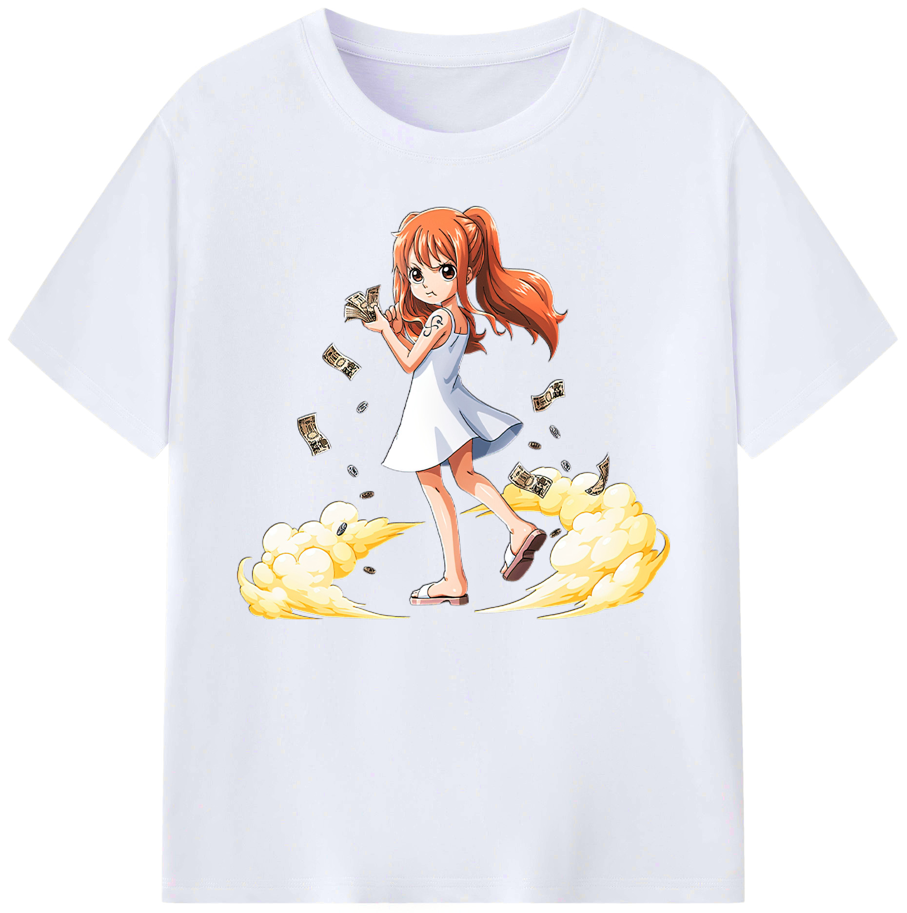 （画像用） ワンピース ナミ ONE PIECE Nami 綿100％ メンズ半袖Tシャツ｜肌触りやわらか＆通気性