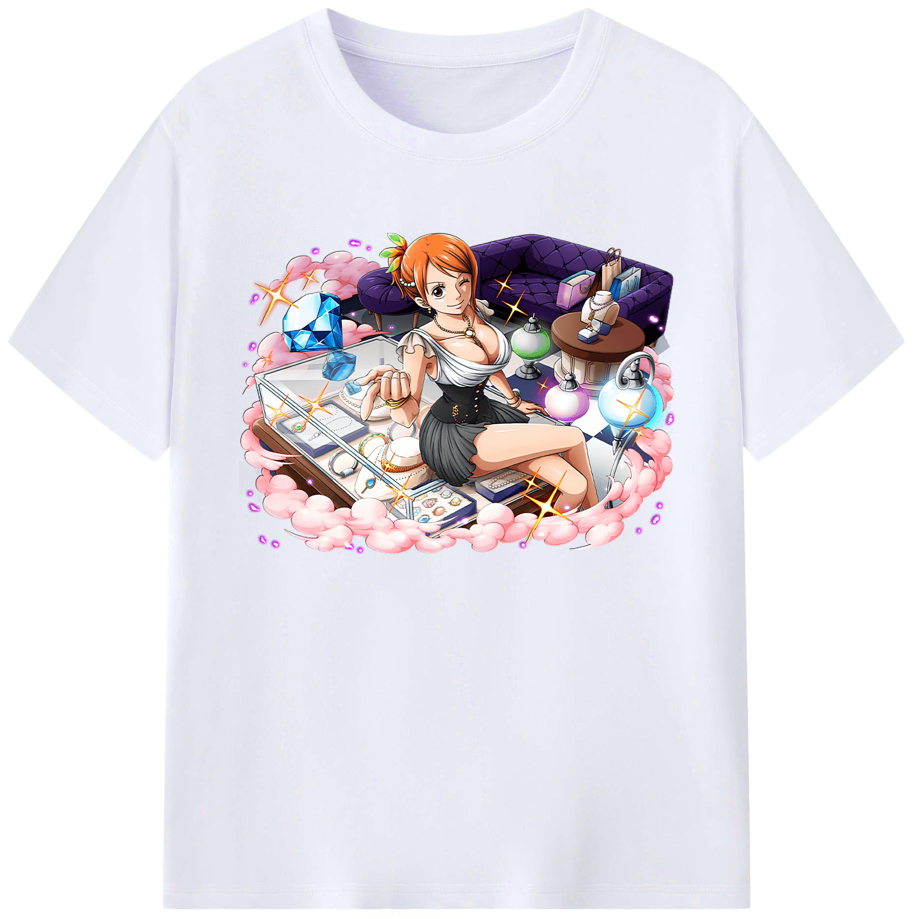 （画像用） ワンピース ナミ ONE PIECE Nami 綿100％ メンズ半袖Tシャツ｜肌触りやわらか＆通気性