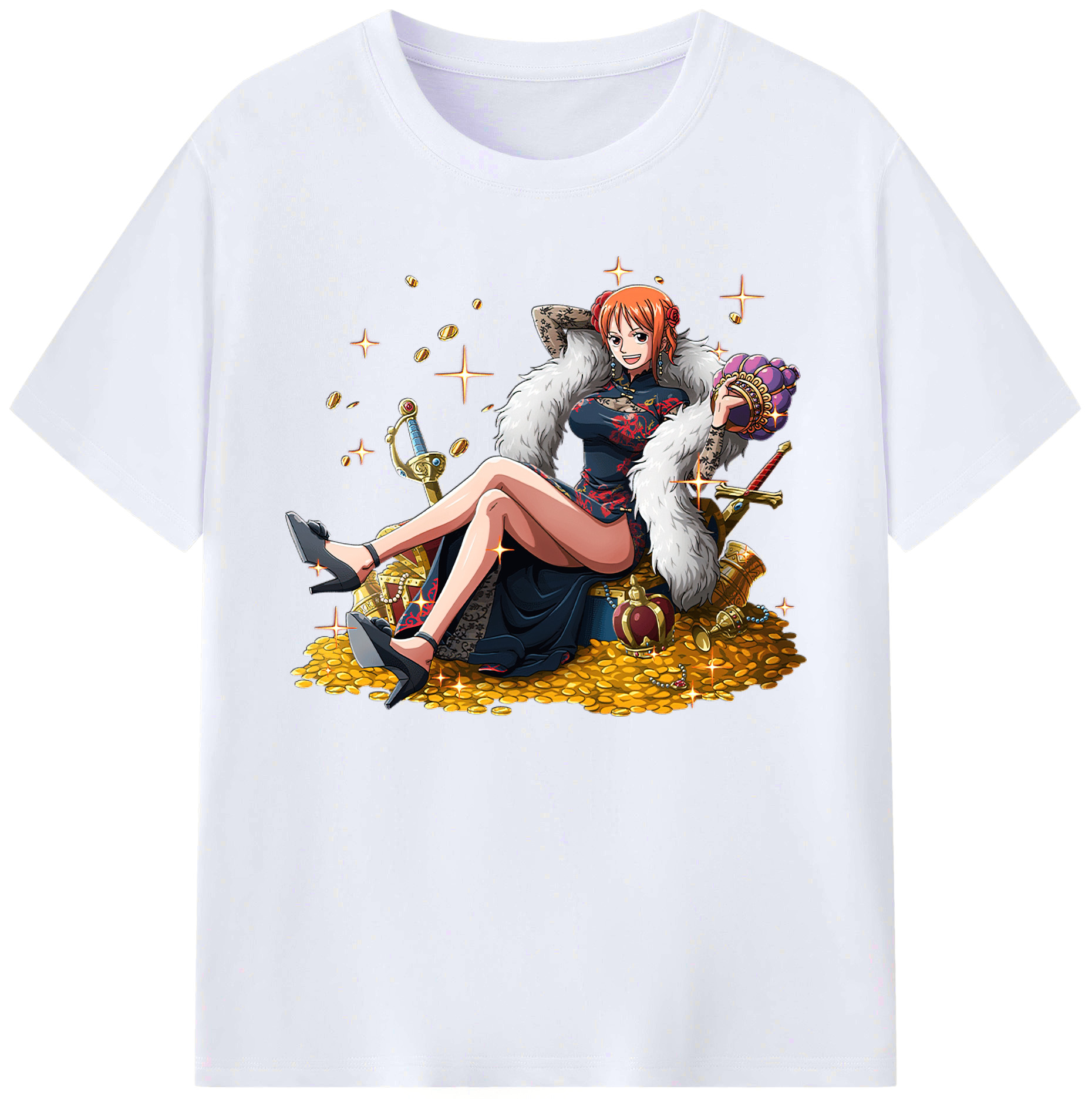 （画像用） ワンピース ナミ ONE PIECE Nami 綿100％ メンズ半袖Tシャツ｜肌触りやわらか＆通気性