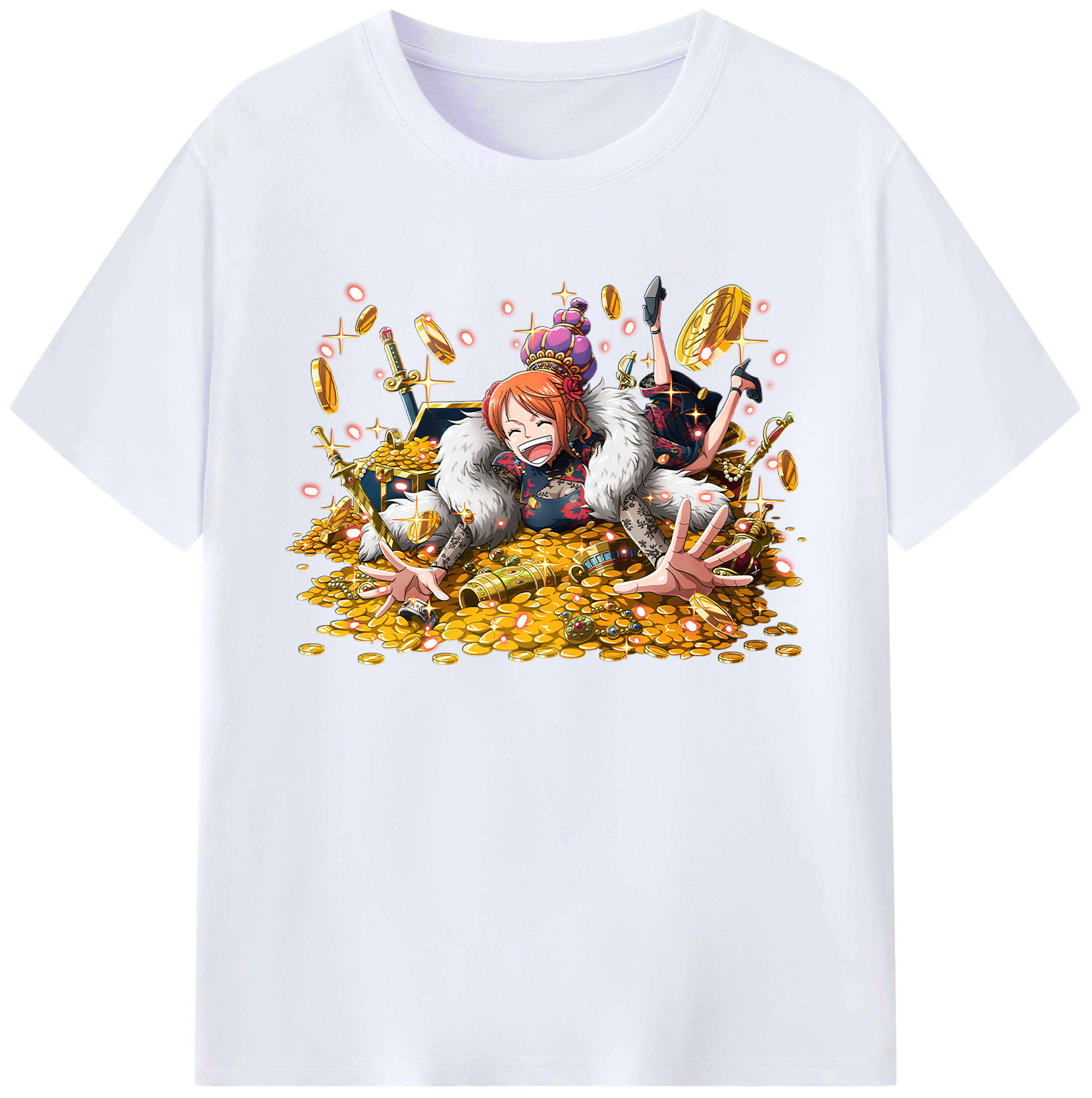 （画像用） ワンピース ナミ ONE PIECE Nami 綿100％ メンズ半袖Tシャツ｜肌触りやわらか＆通気性