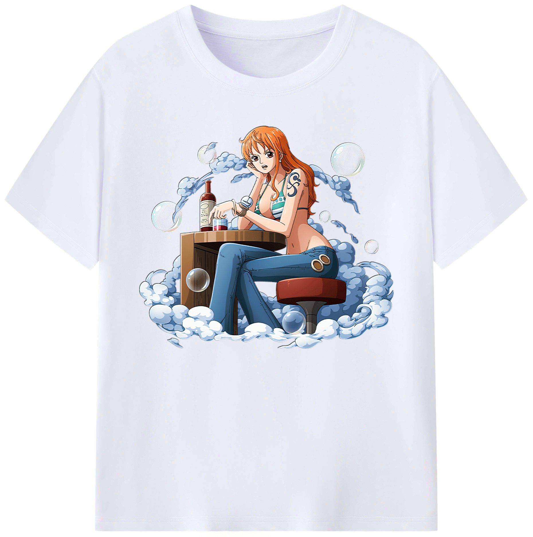 （画像用） ワンピース ナミ ONE PIECE Nami 綿100％ メンズ半袖Tシャツ｜肌触りやわらか＆通気性