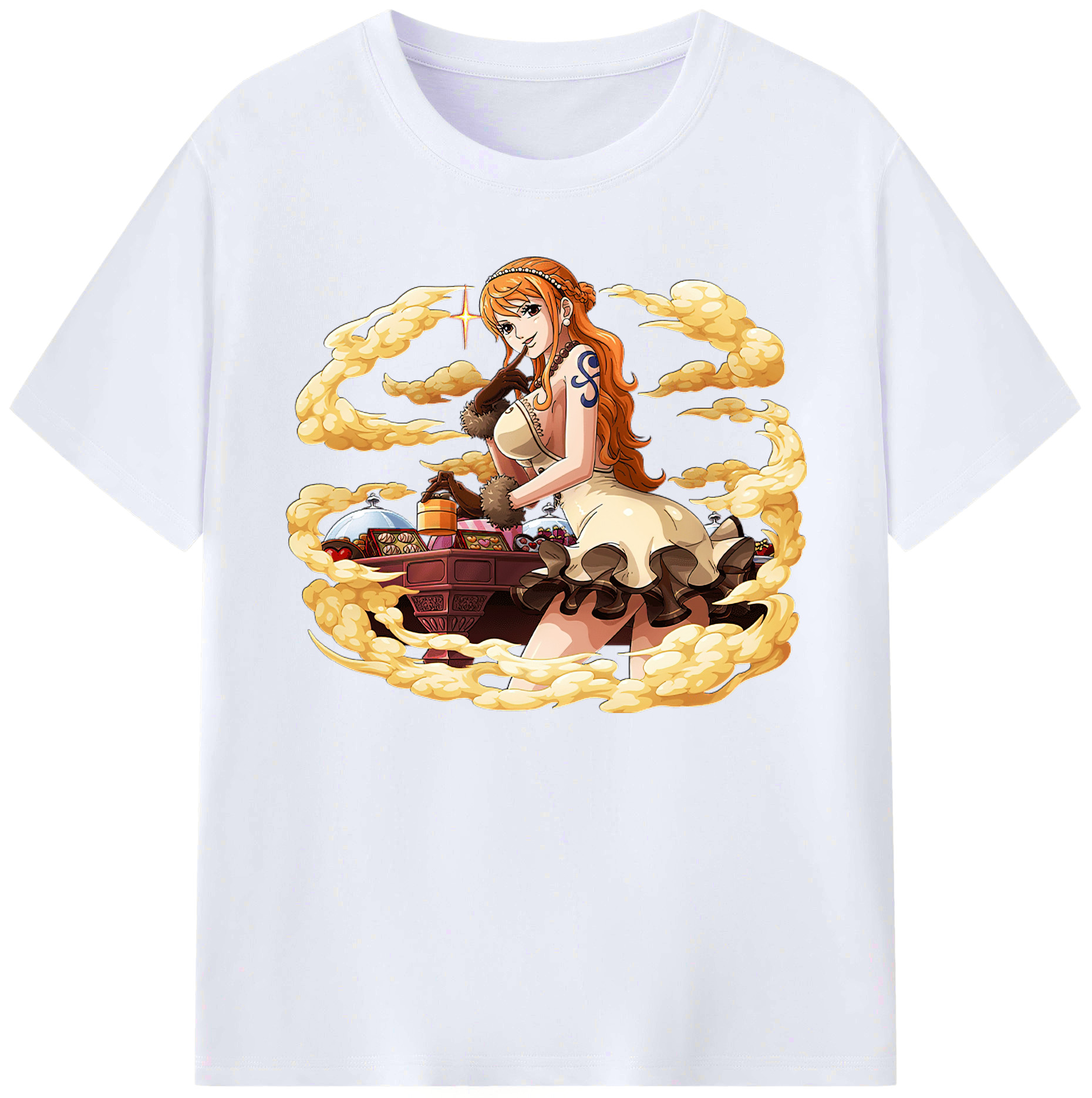 （画像用） ワンピース ナミ ONE PIECE Nami 綿100％ メンズ半袖Tシャツ｜肌触りやわらか＆通気性