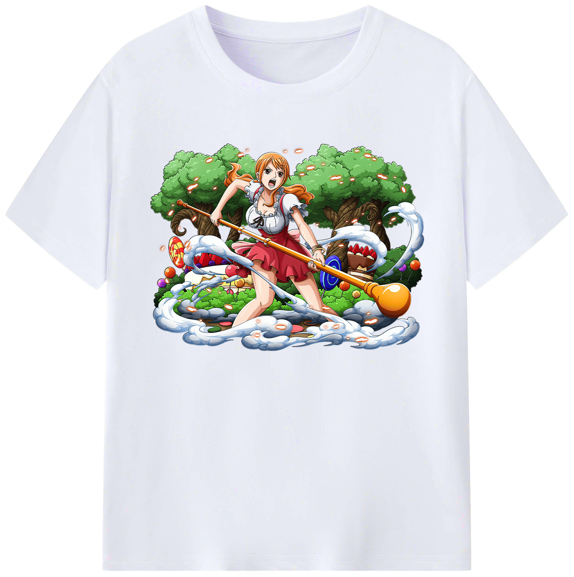 （画像用） ワンピース ナミ ONE PIECE Nami 綿100％ メンズ半袖Tシャツ｜肌触りやわらか＆通気性