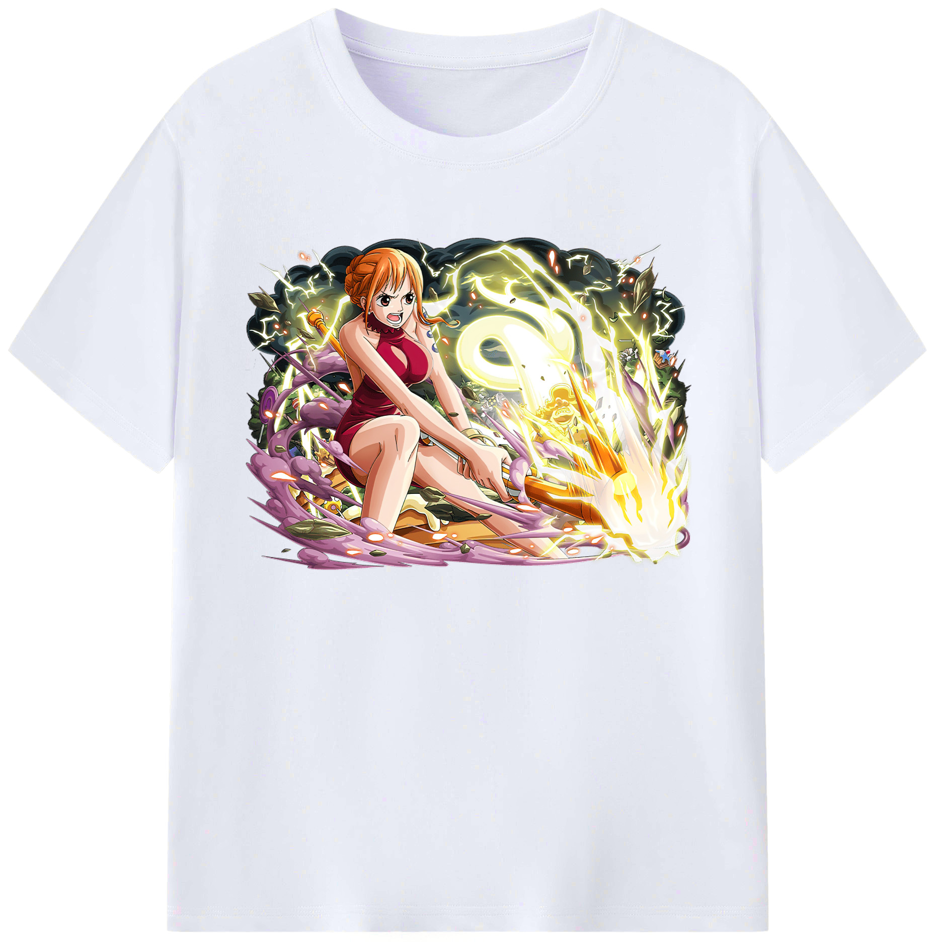 （画像用） ワンピース ナミ ONE PIECE Nami 綿100％ メンズ半袖Tシャツ｜肌触りやわらか＆通気性