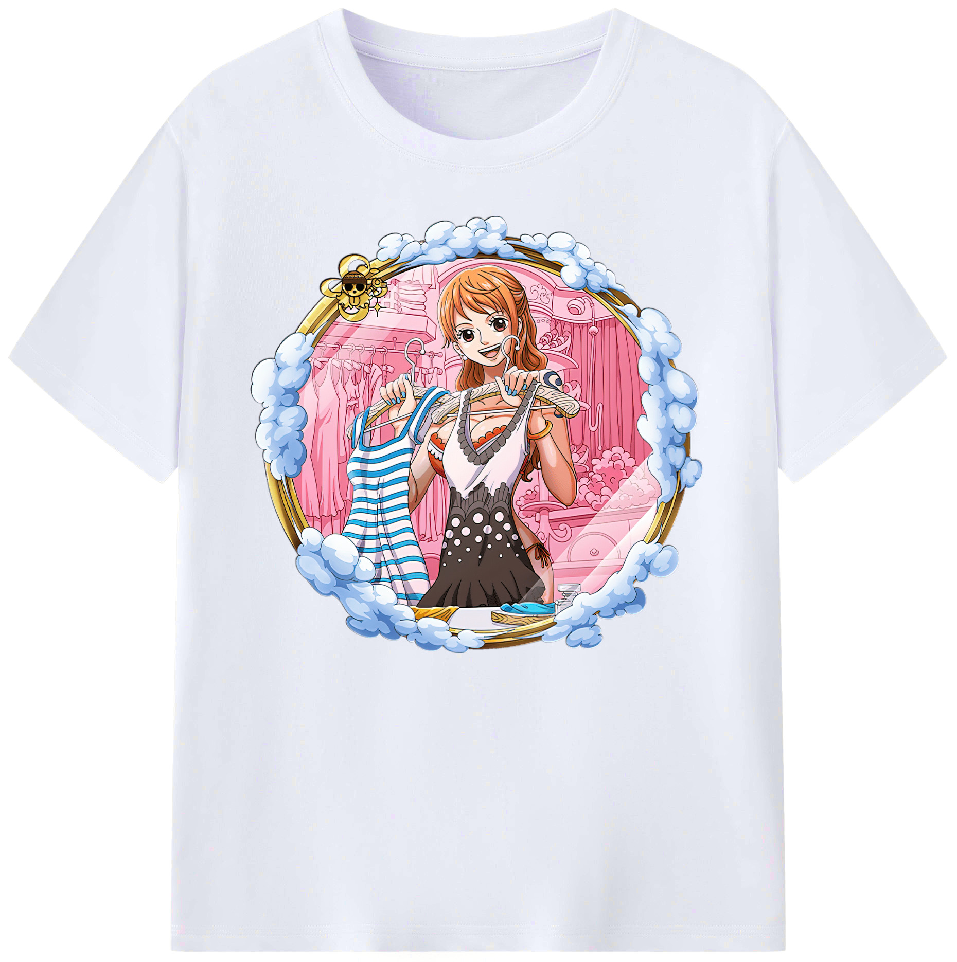 （画像用） ワンピース ナミ ONE PIECE Nami 綿100％ メンズ半袖Tシャツ｜肌触りやわらか＆通気性