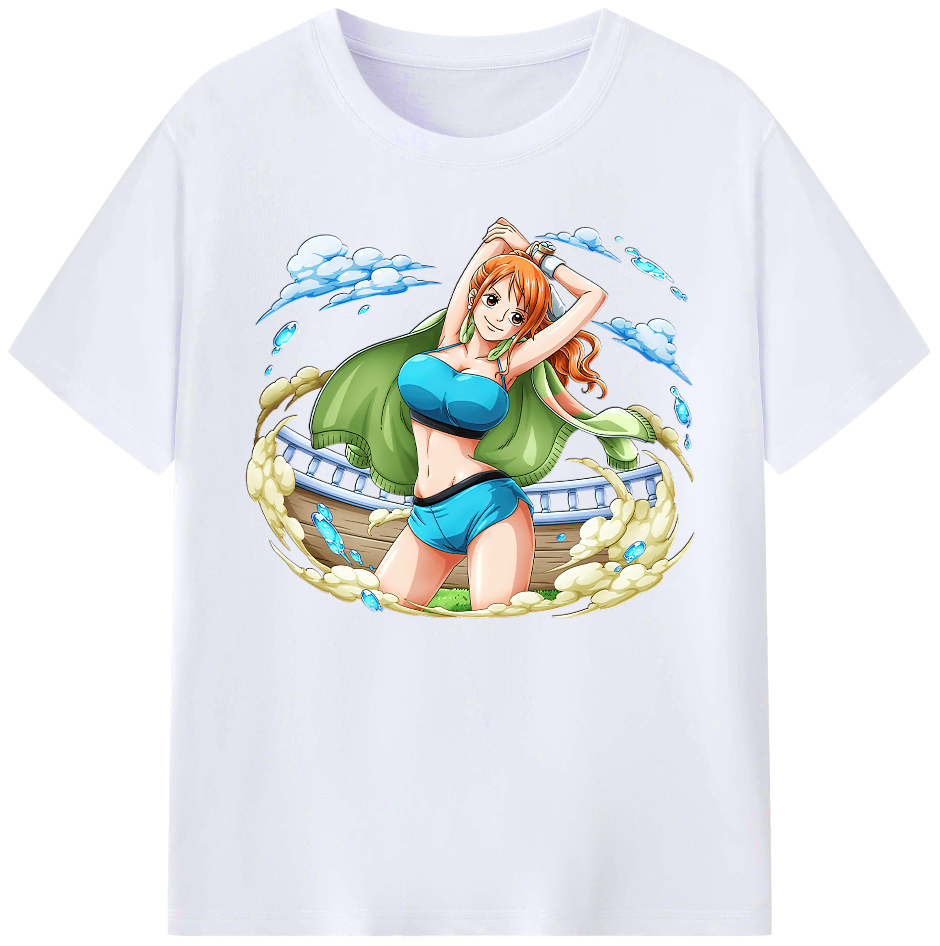 （画像用） ワンピース ナミ ONE PIECE Nami 綿100％ メンズ半袖Tシャツ｜肌触りやわらか＆通気性
