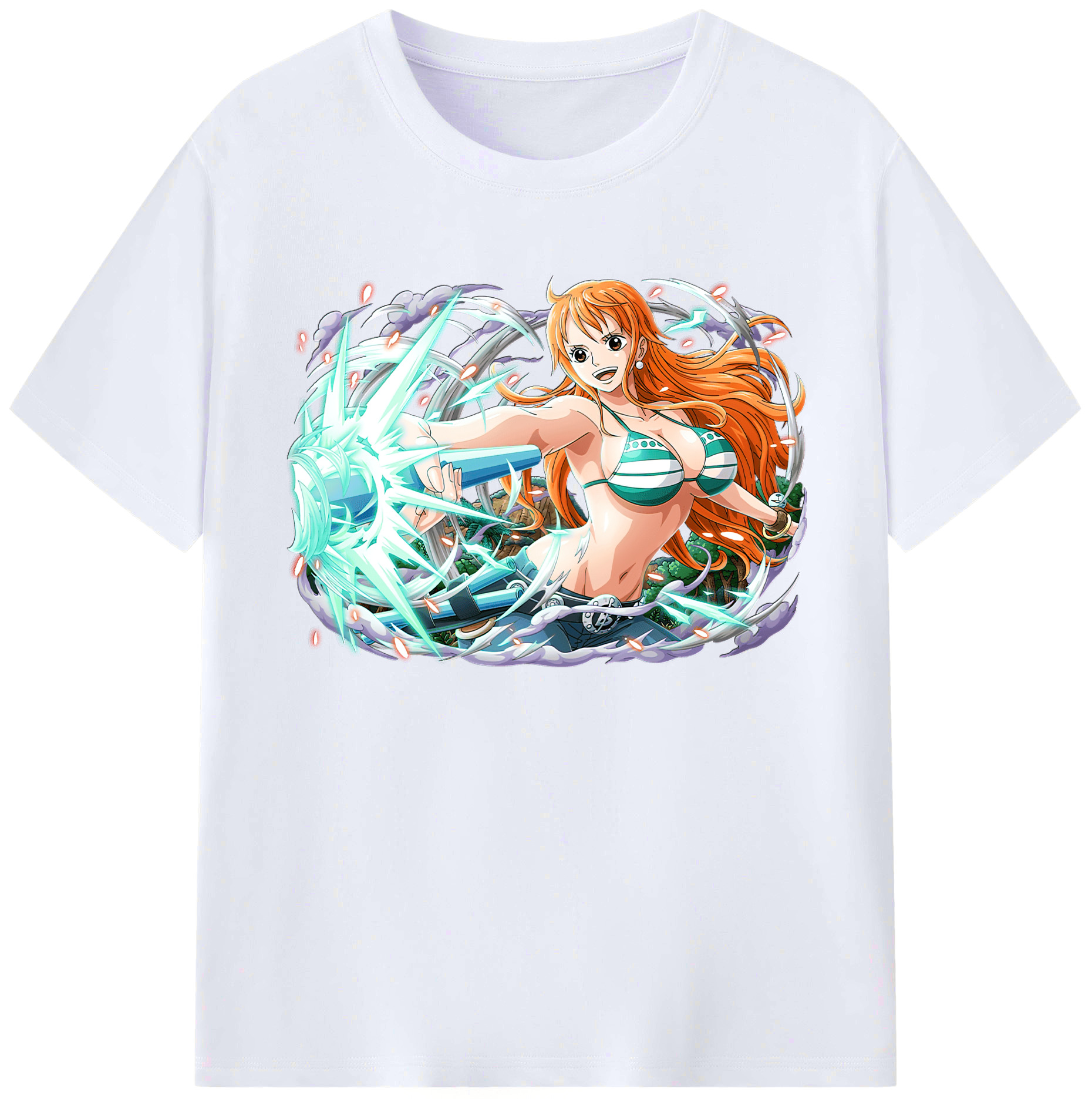 （画像用） ワンピース ナミ ONE PIECE Nami 綿100％ メンズ半袖Tシャツ｜肌触りやわらか＆通気性