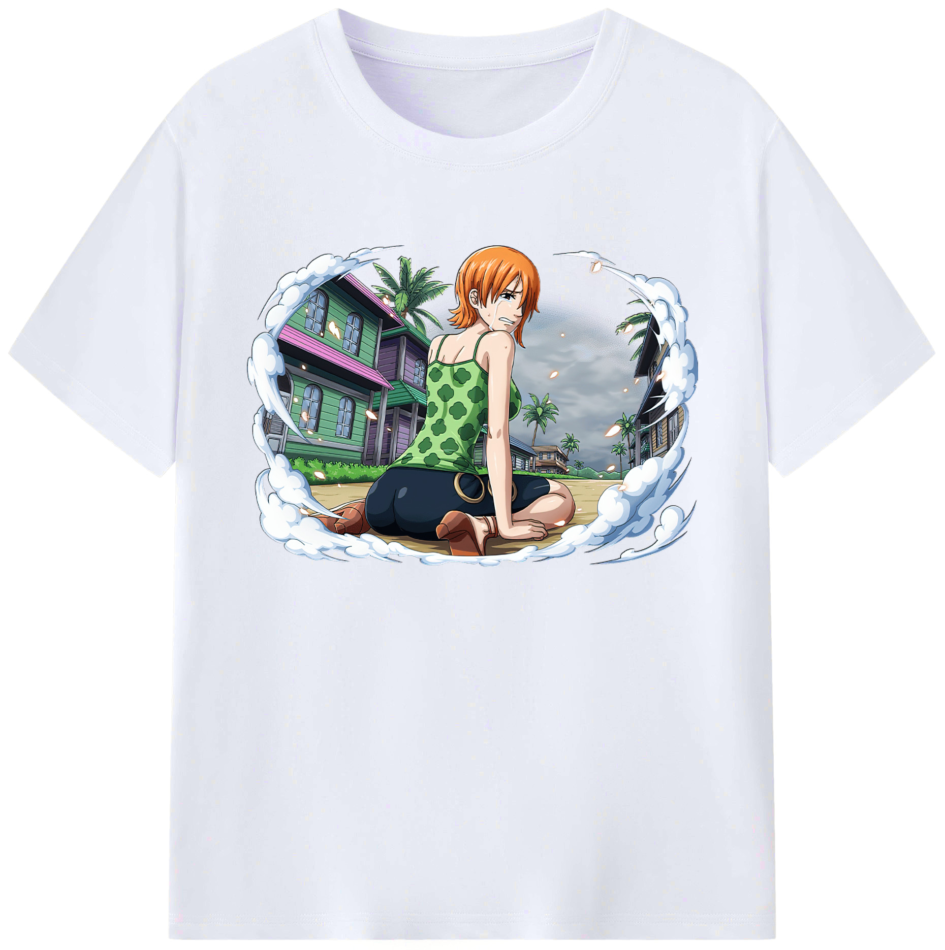 （画像用） ワンピース ナミ ONE PIECE Nami 綿100％ メンズ半袖Tシャツ｜肌触りやわらか＆通気性