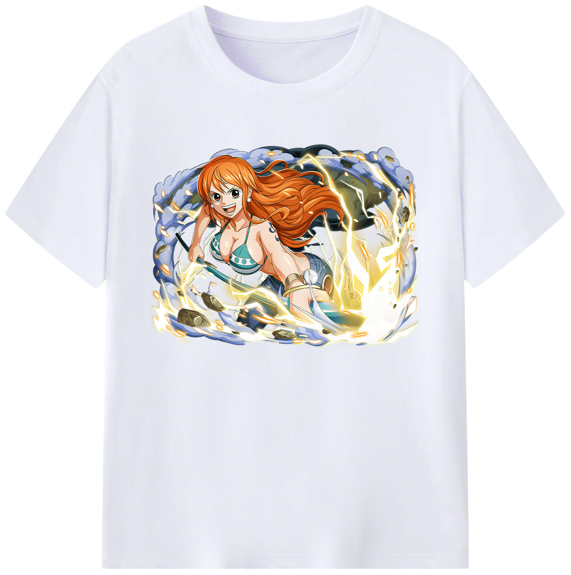 （画像用） ワンピース ナミ ONE PIECE Nami 綿100％ メンズ半袖Tシャツ｜肌触りやわらか＆通気性