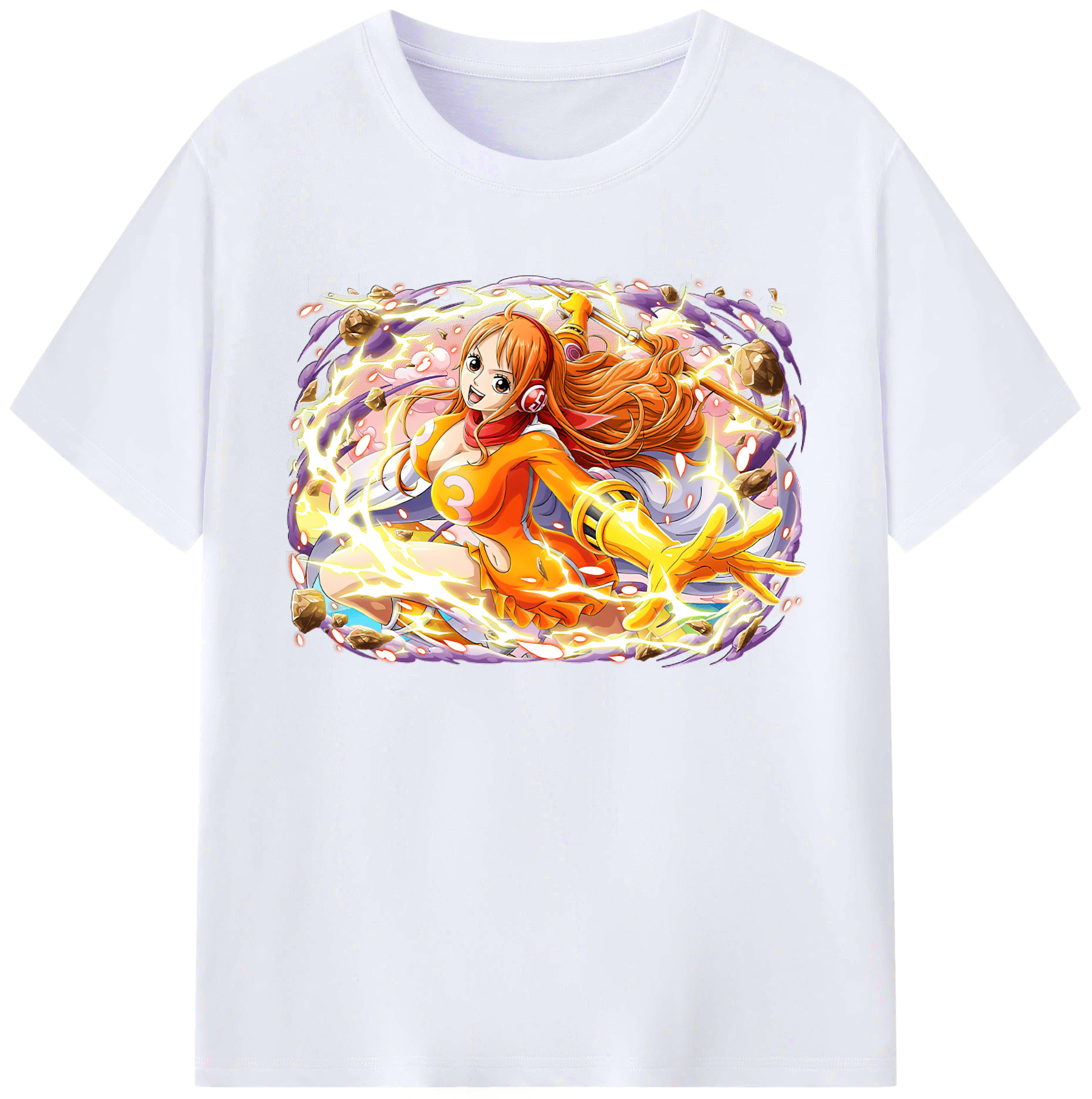 （画像用） ワンピース ナミ ONE PIECE Nami 綿100％ メンズ半袖Tシャツ｜肌触りやわらか＆通気性