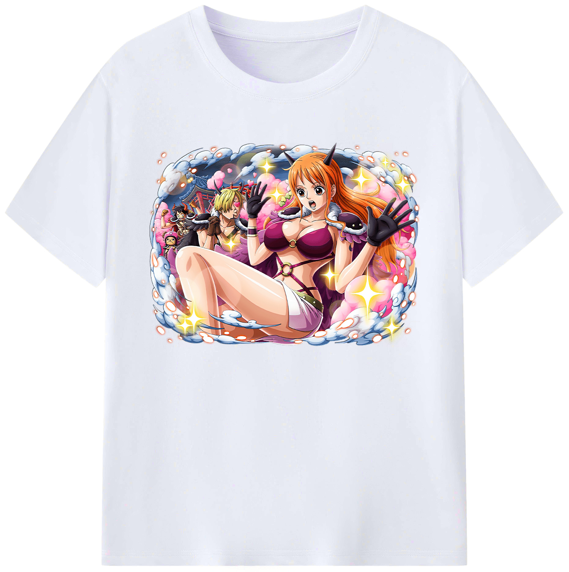 （画像用） ワンピース ナミ ONE PIECE Nami 綿100％ メンズ半袖Tシャツ｜肌触りやわらか＆通気性
